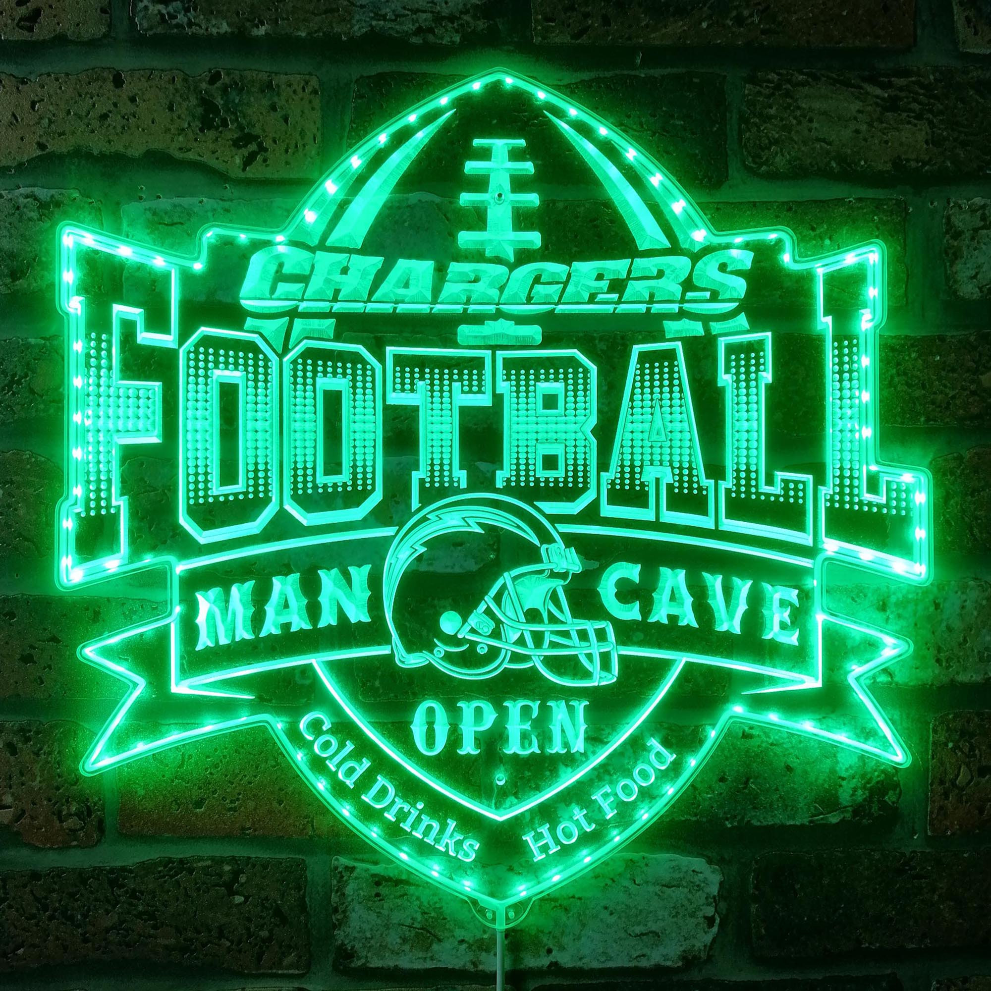 NFL San Diego Chargers Football Dynamic RGB Edge Lit Led Light Sign