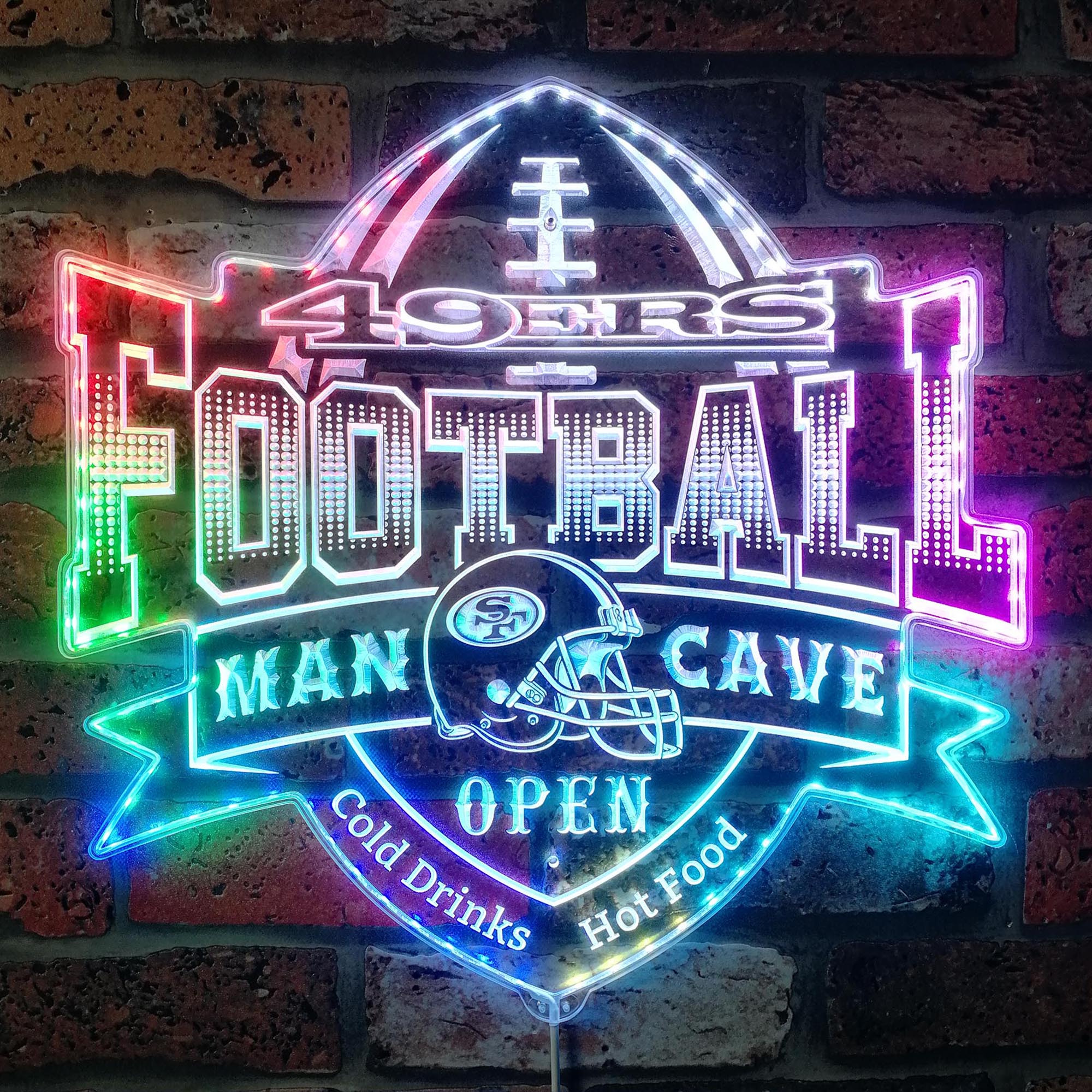 NFL San Francisco 49ers Football Dynamic RGB Edge Lit LED Light Sign