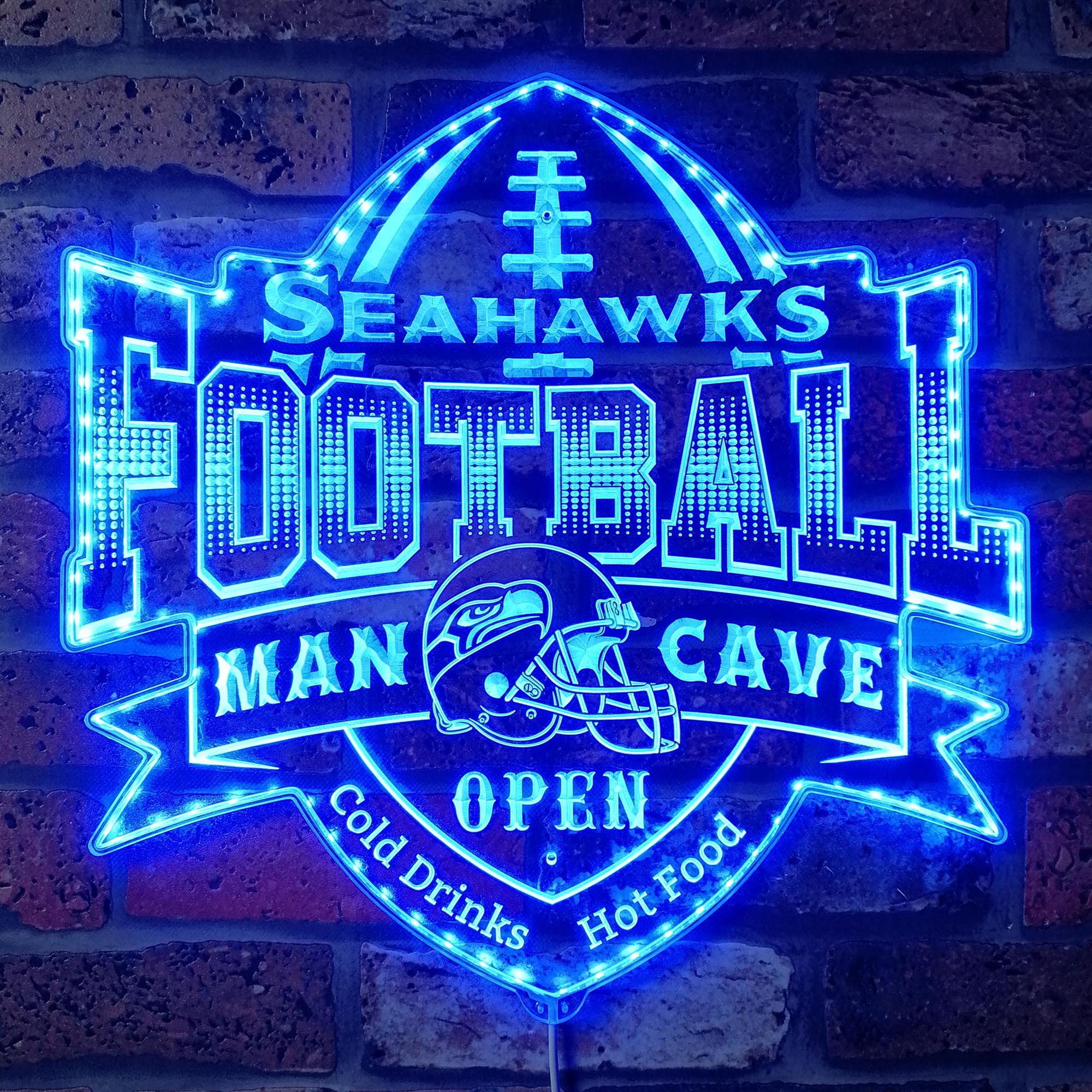 NFL Seattle Seahawks Football Dynamic RGB Edge Lit LED Light Sign