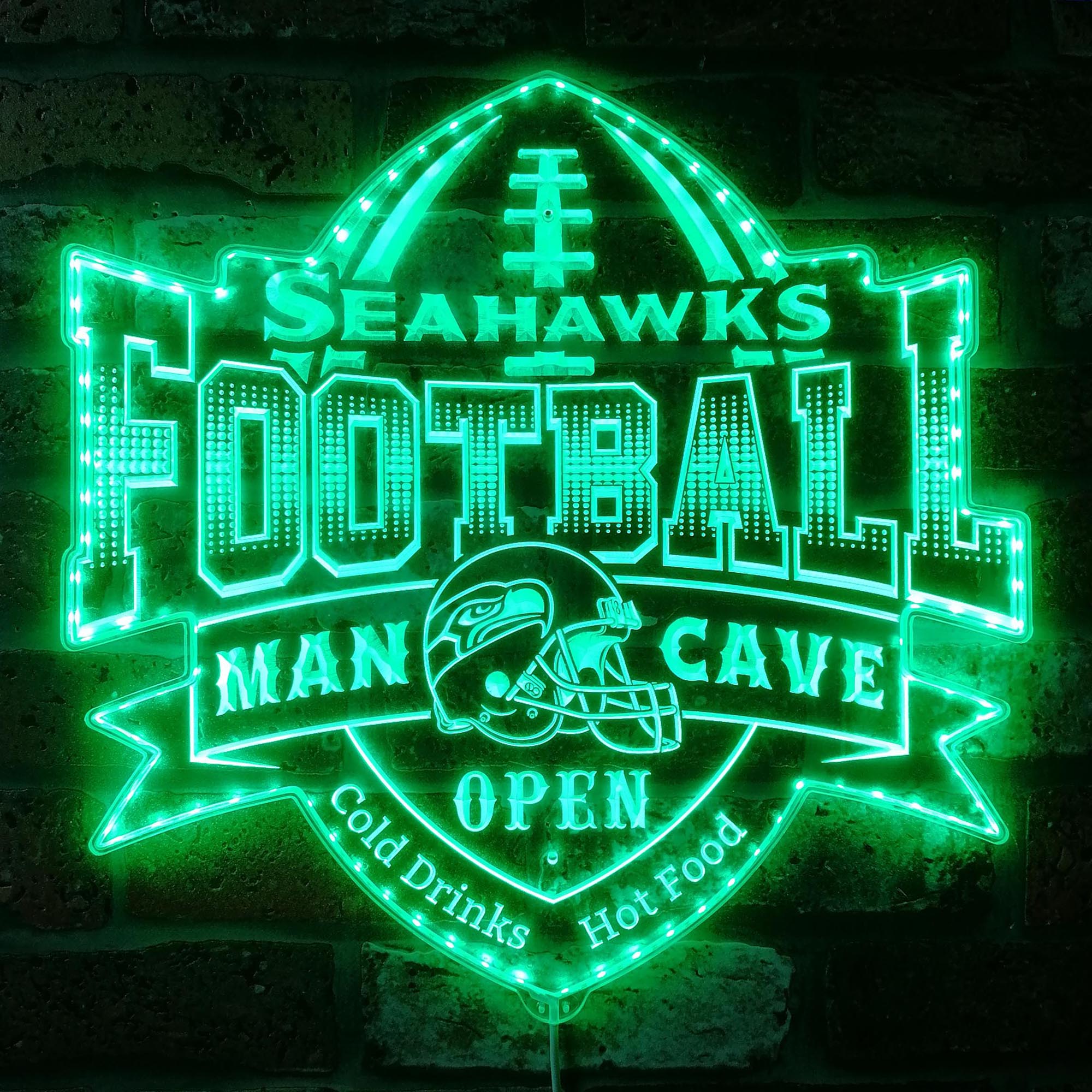 NFL Seattle Seahawks Football Dynamic RGB Edge Lit LED Light Sign