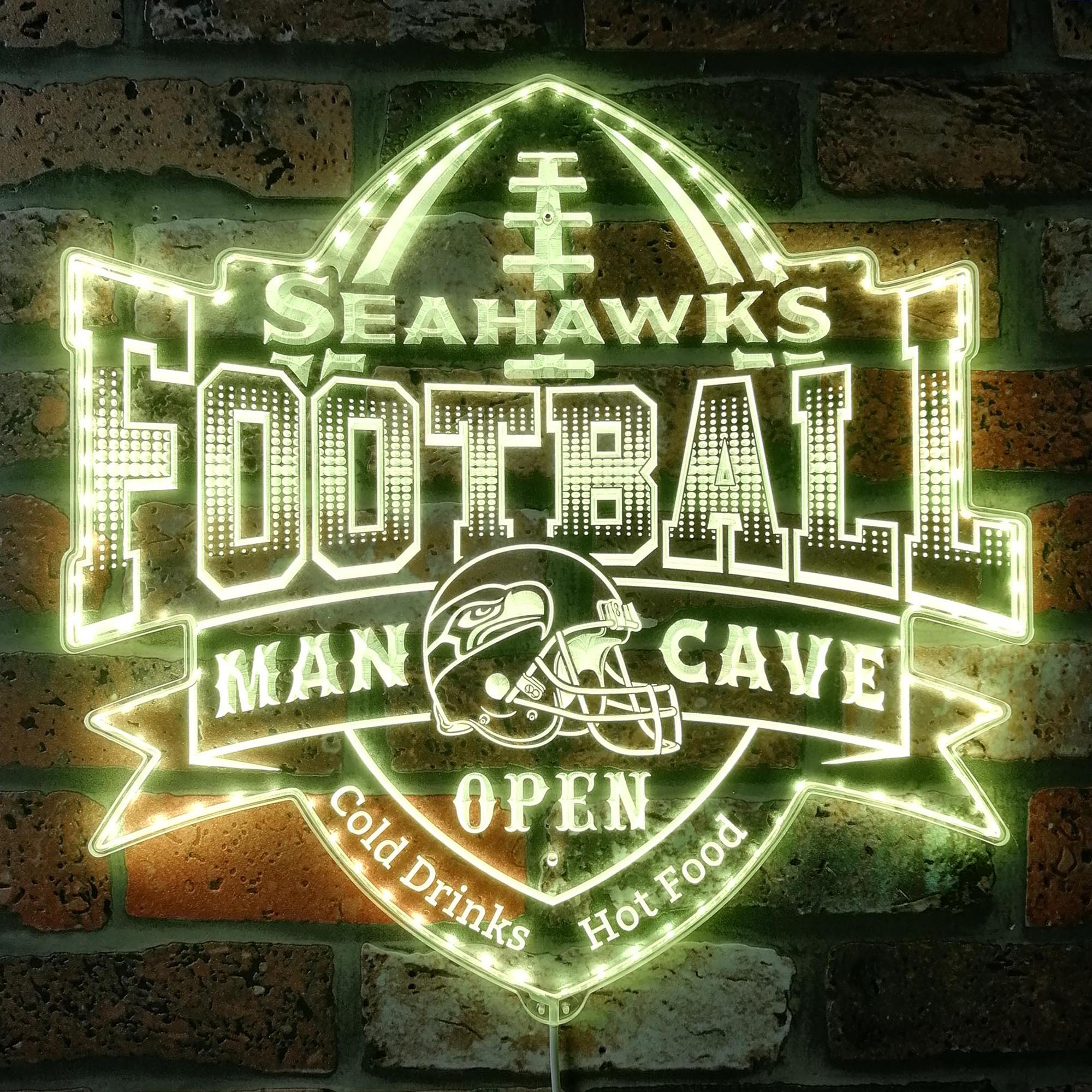 NFL Seattle Seahawks Football Dynamic RGB Edge Lit LED Light Sign