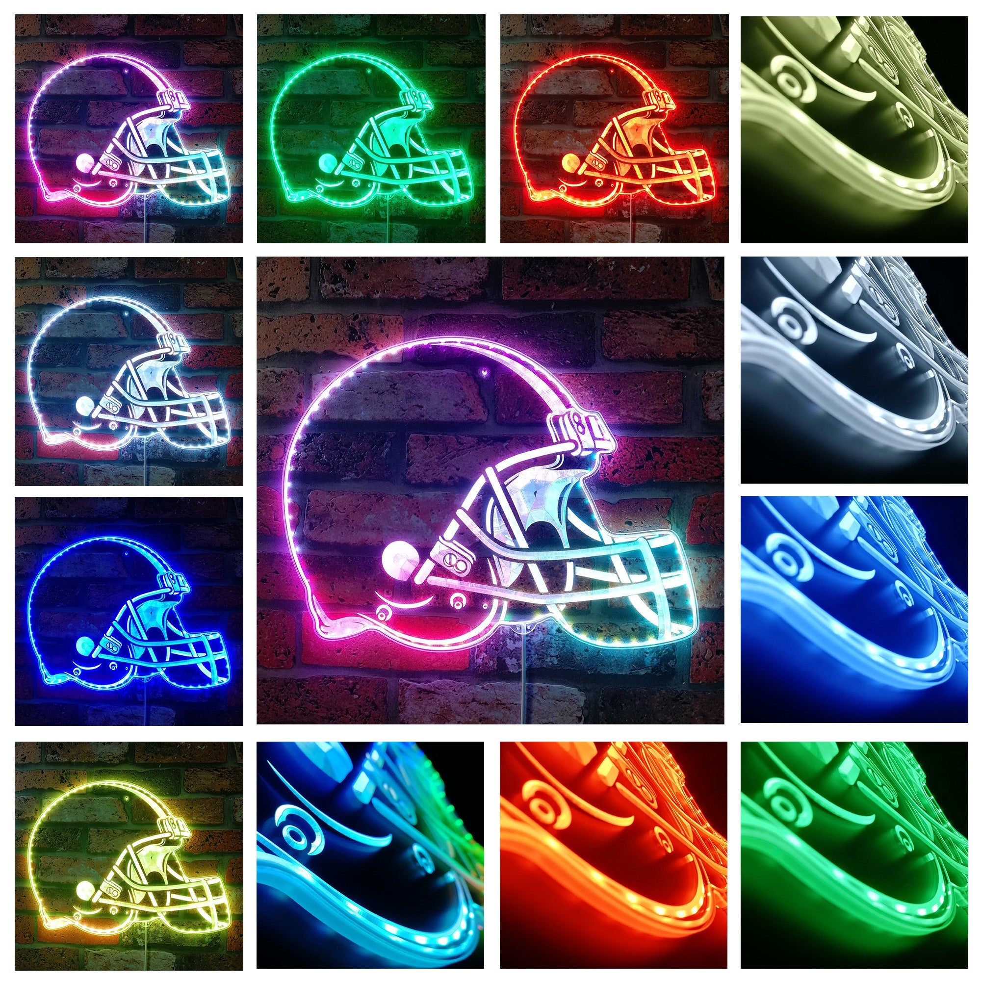 NFL Cleveland Browns Football Dynamic RGB Edge Led Light Sign