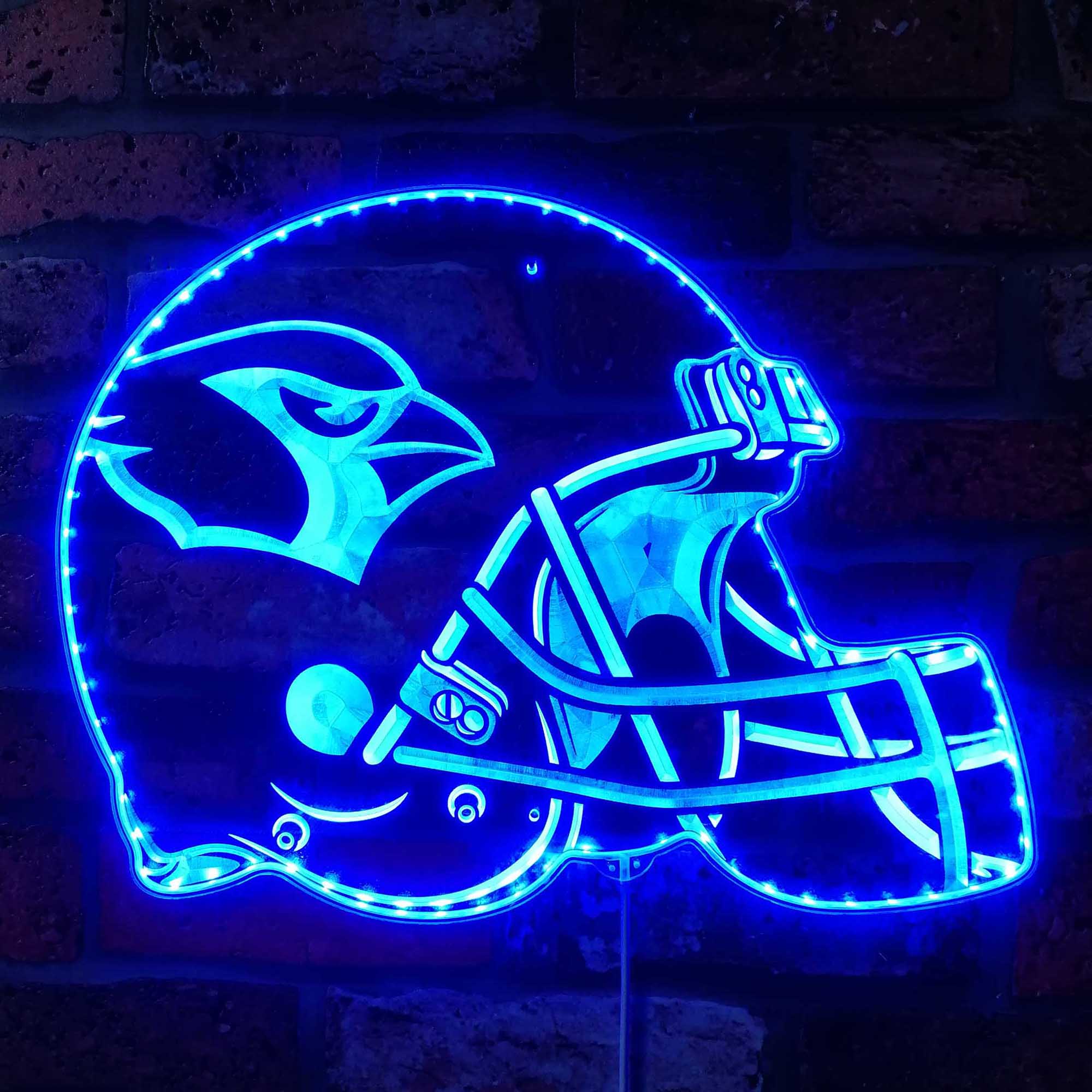 NFL Helmet Arizona Cardinals Football Dynamic RGB Edge Lit LED Light Sign