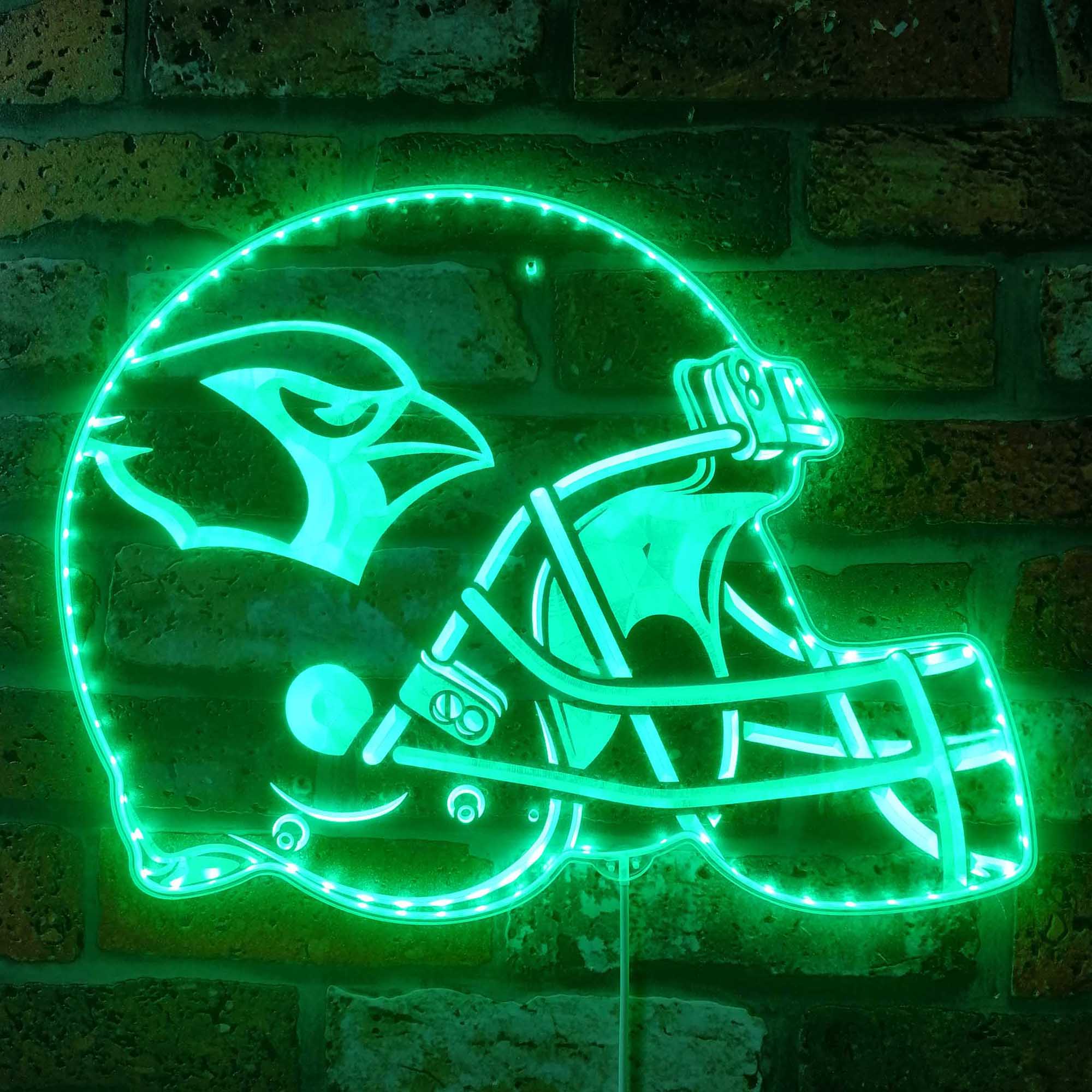 NFL Helmet Arizona Cardinals Football Dynamic RGB Edge Lit LED Light Sign