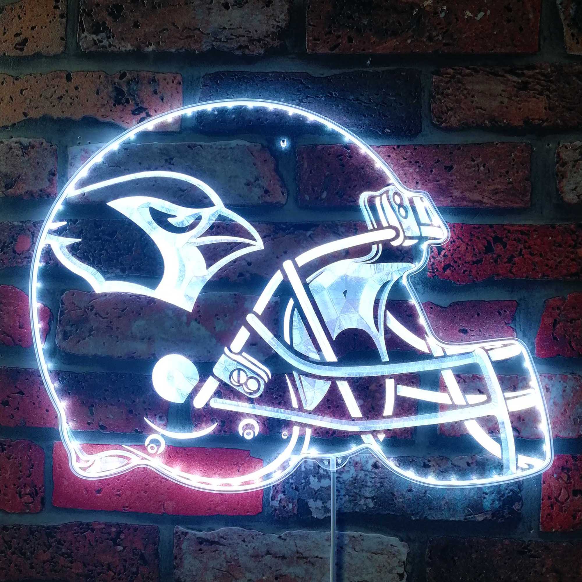 NFL Helmet Arizona Cardinals Football Dynamic RGB Edge Lit LED Light Sign