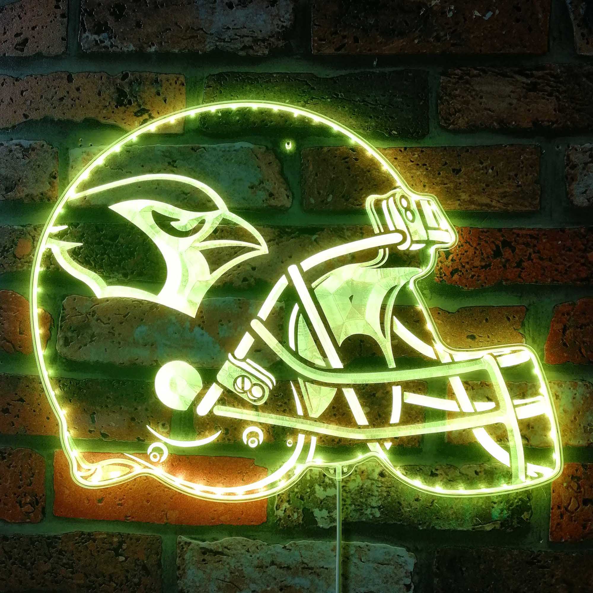 NFL Helmet Arizona Cardinals Football Dynamic RGB Edge Lit LED Light Sign