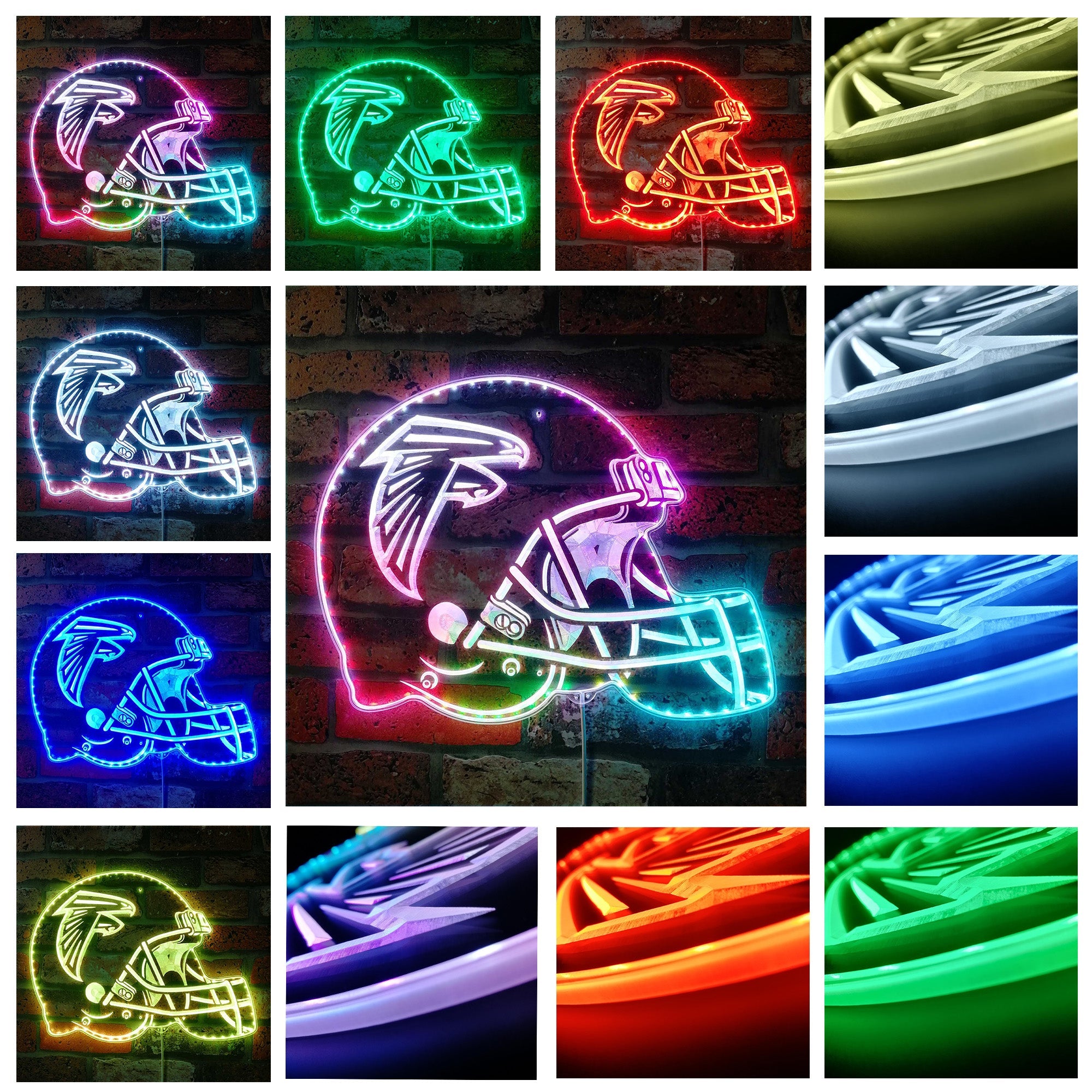 NFL Helmet Atlanta Falcons Football Dynamic RGB Light Neon Led Light Sign