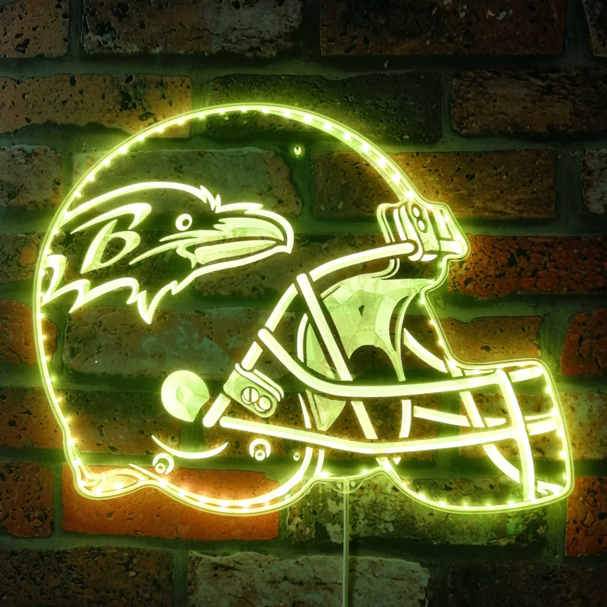 NFL Helmet Baltimore Ravens Dynamic RGB Light Neon Led Light Sign