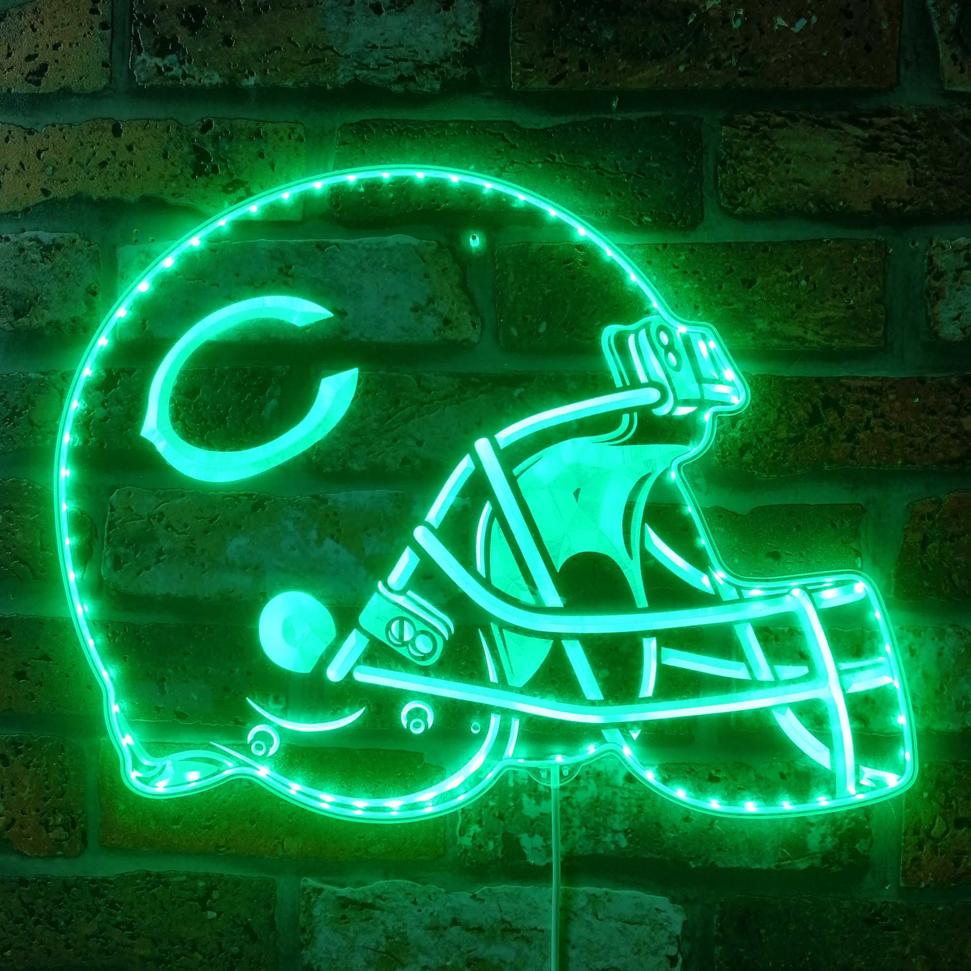 NFL Helmet Chicago Bears Club Dynamic RGB Edge Lit LED Light Sign