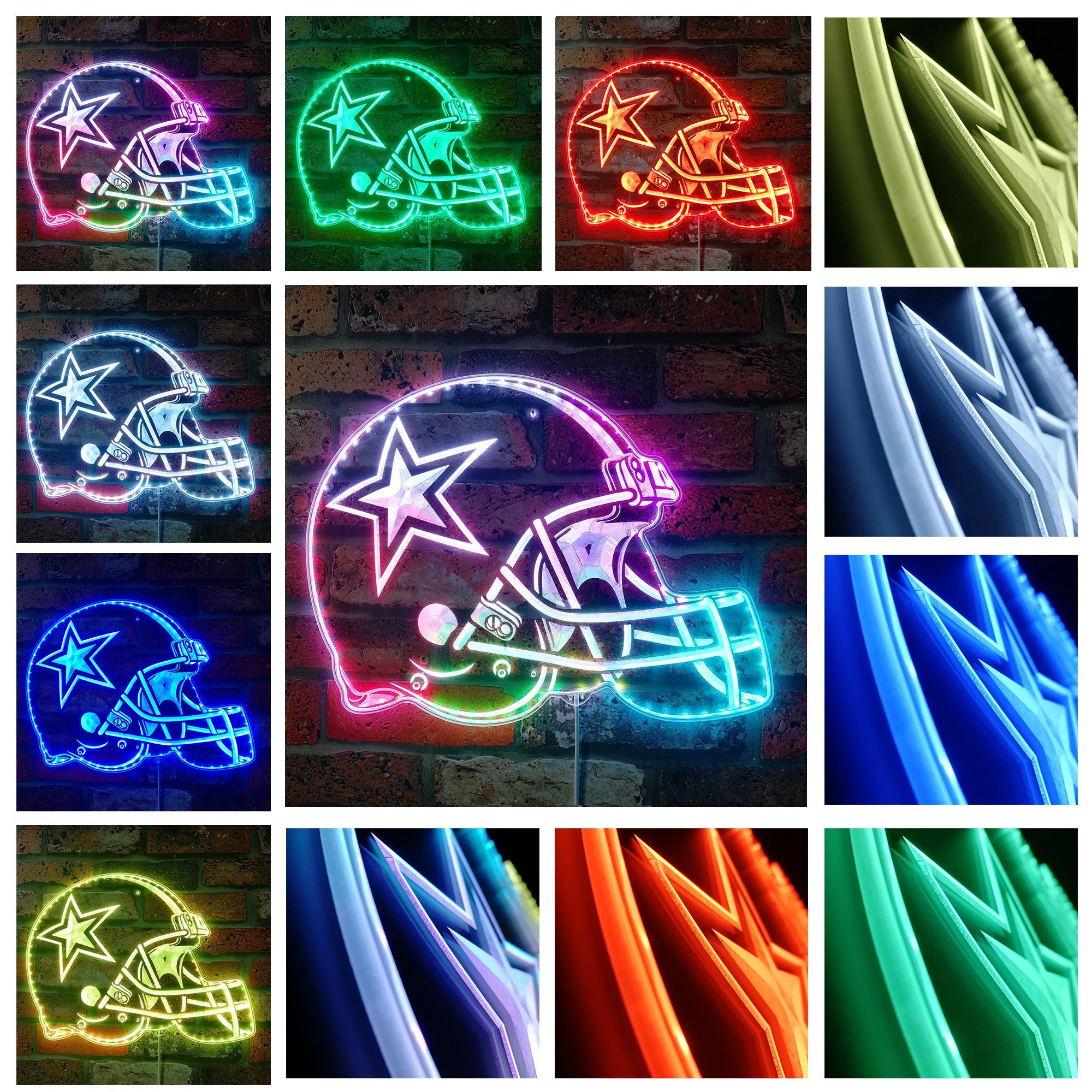 NFL Dallas Cowboys Sport Club Dynamic RGB Edge Lit LED Light Sign