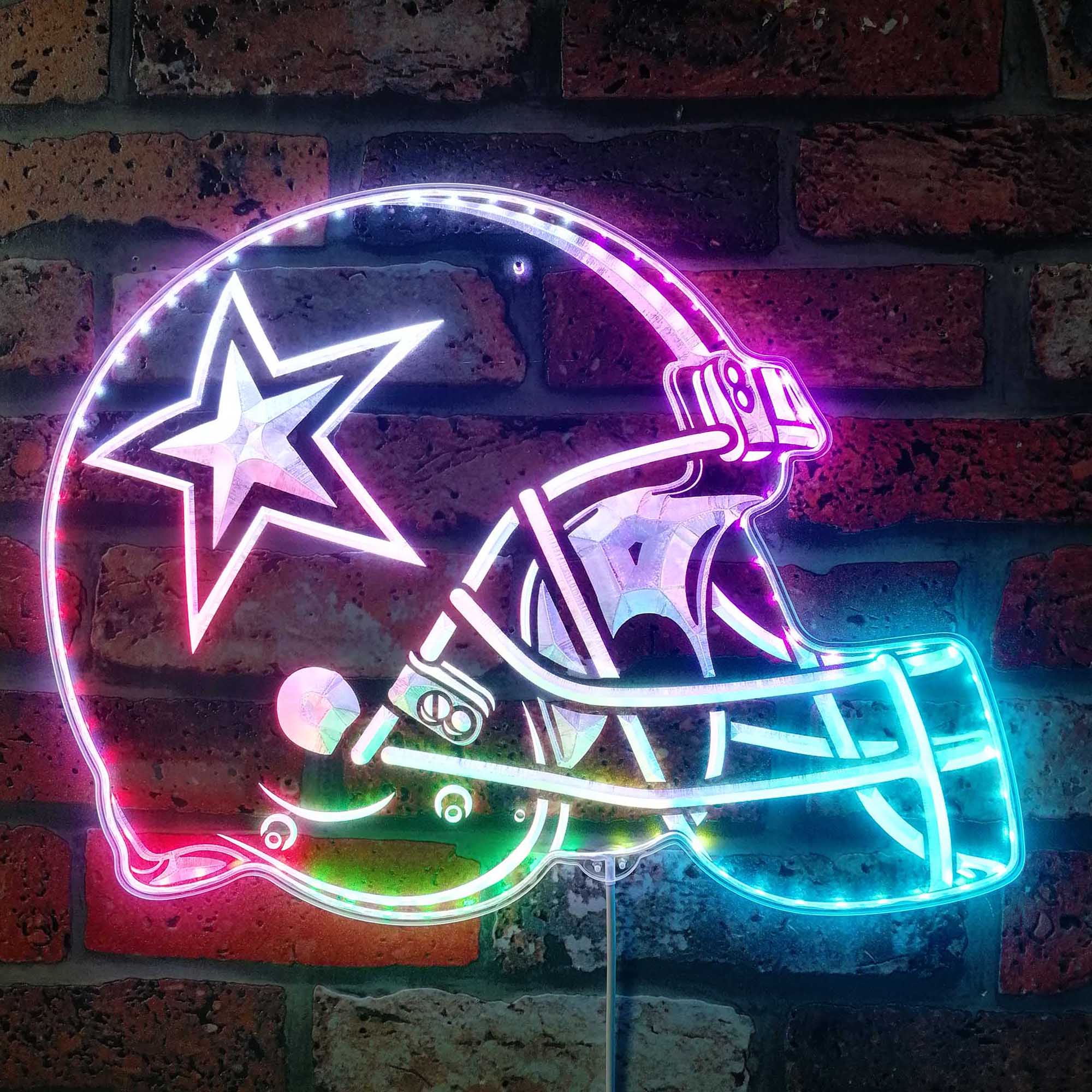 NFL Dallas Cowboys Sport Club Dynamic RGB Edge Lit LED Sign