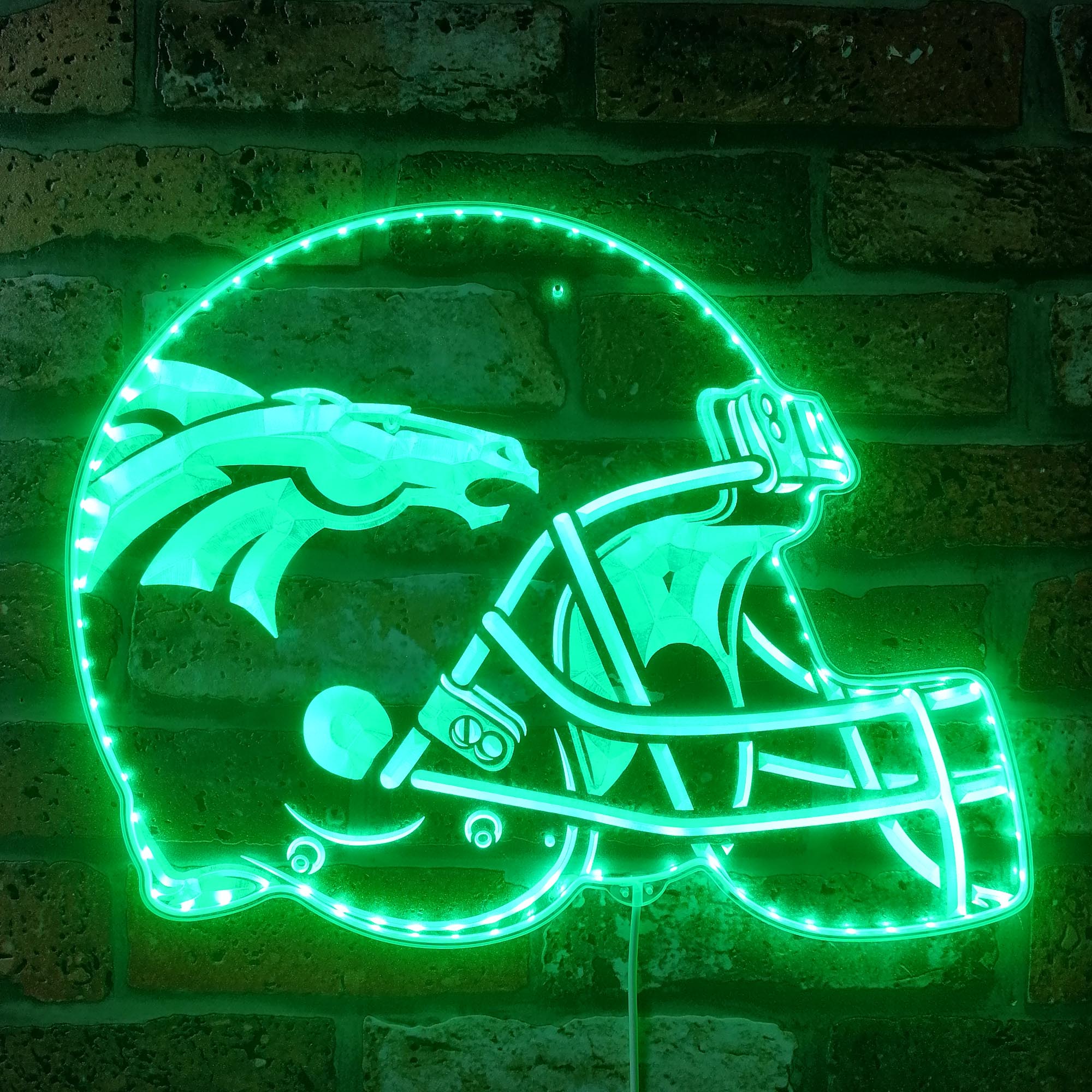 NFL Denver Broncos Football Dynamic RGB Edge Lit Led Light Sign