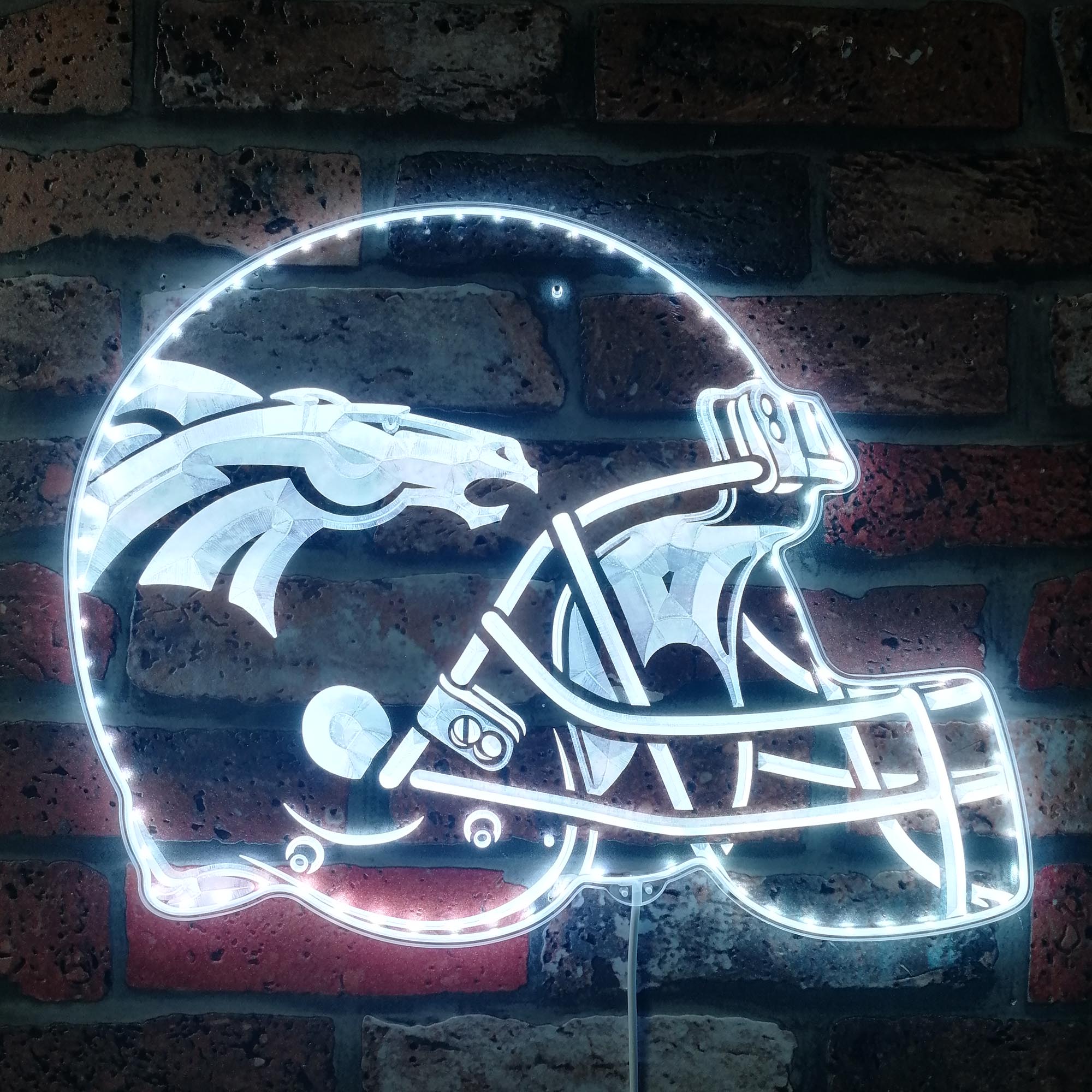 NFL Denver Broncos Football Dynamic RGB Edge Lit Led Light Sign