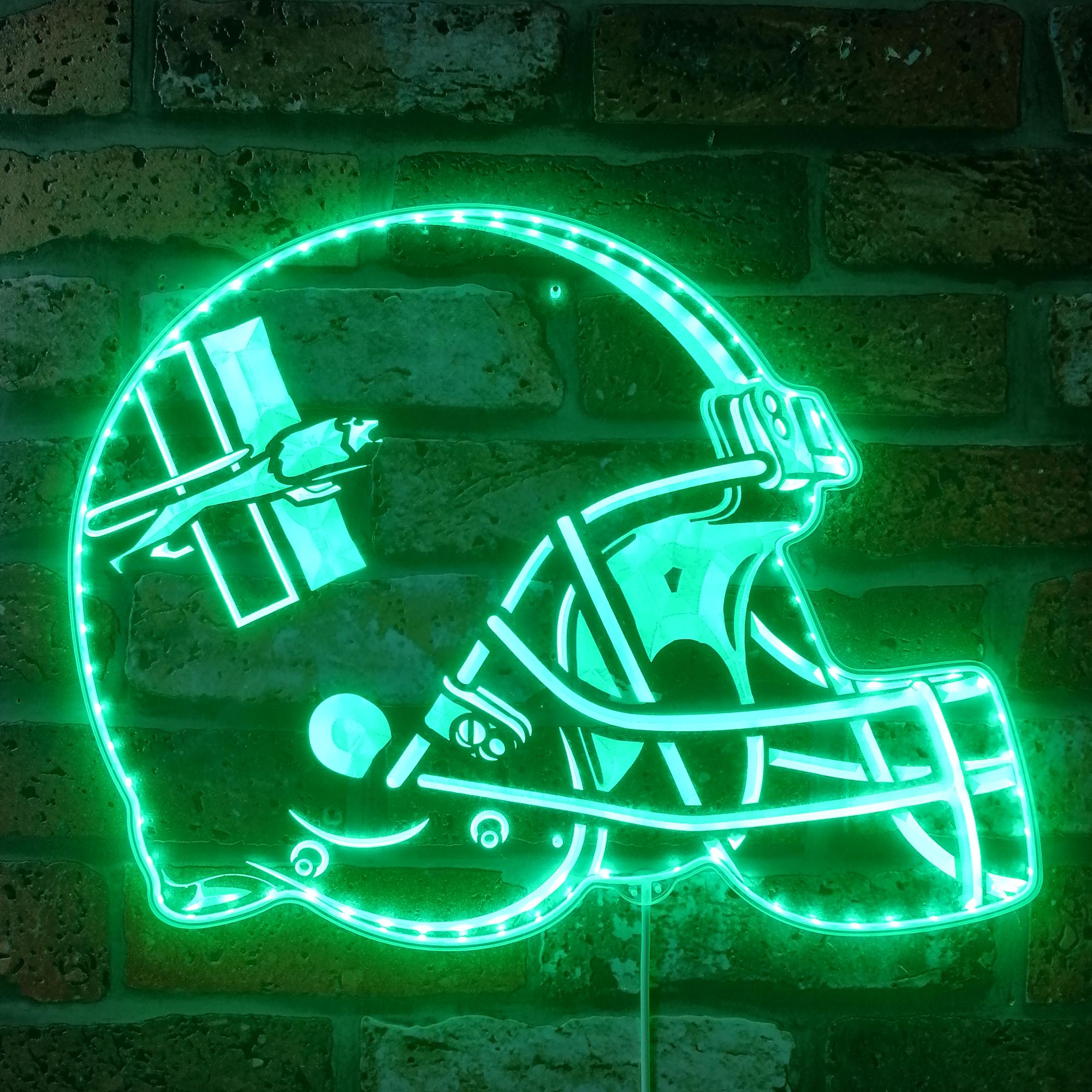 NFL Helmet Detroit Lions Football Dynamic RGB Edge Lit LED Light Sign