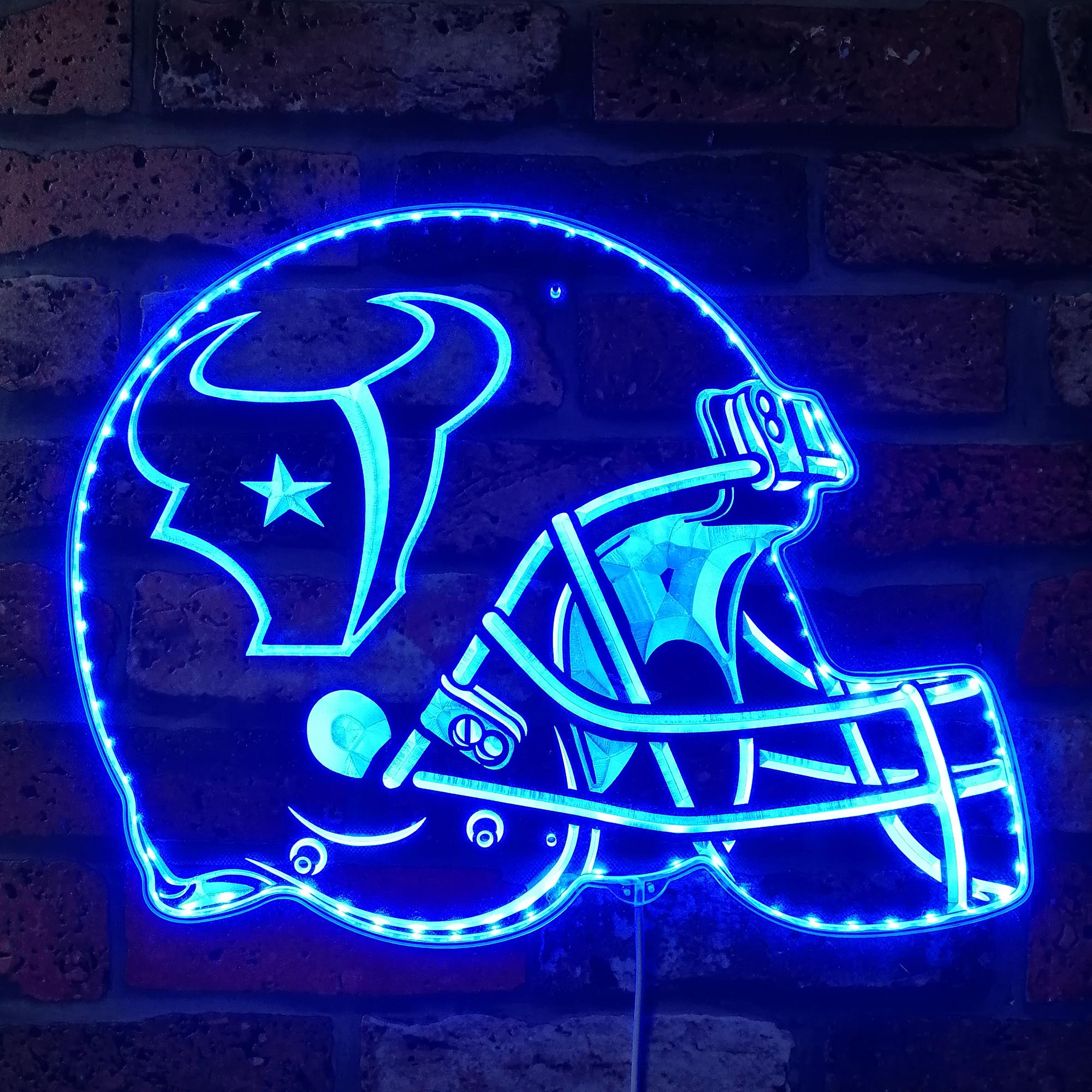 NFL Houston Texans Football Club Dynamic RGB Edge Lit Led Light Sign