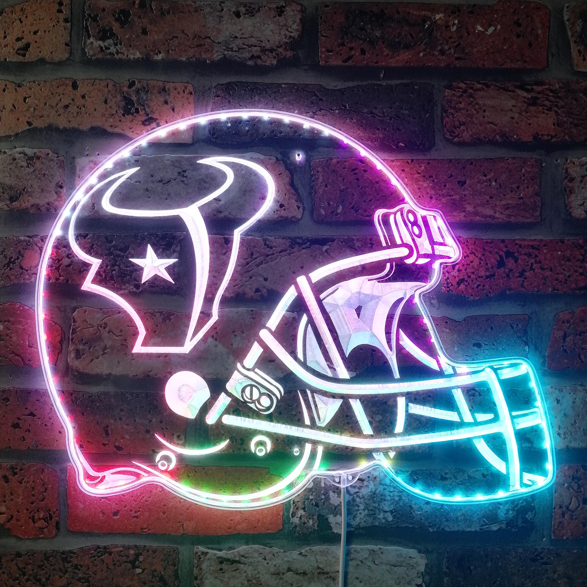 NFL Houston Texans Football Club Dynamic RGB Edge Lit LED Sign