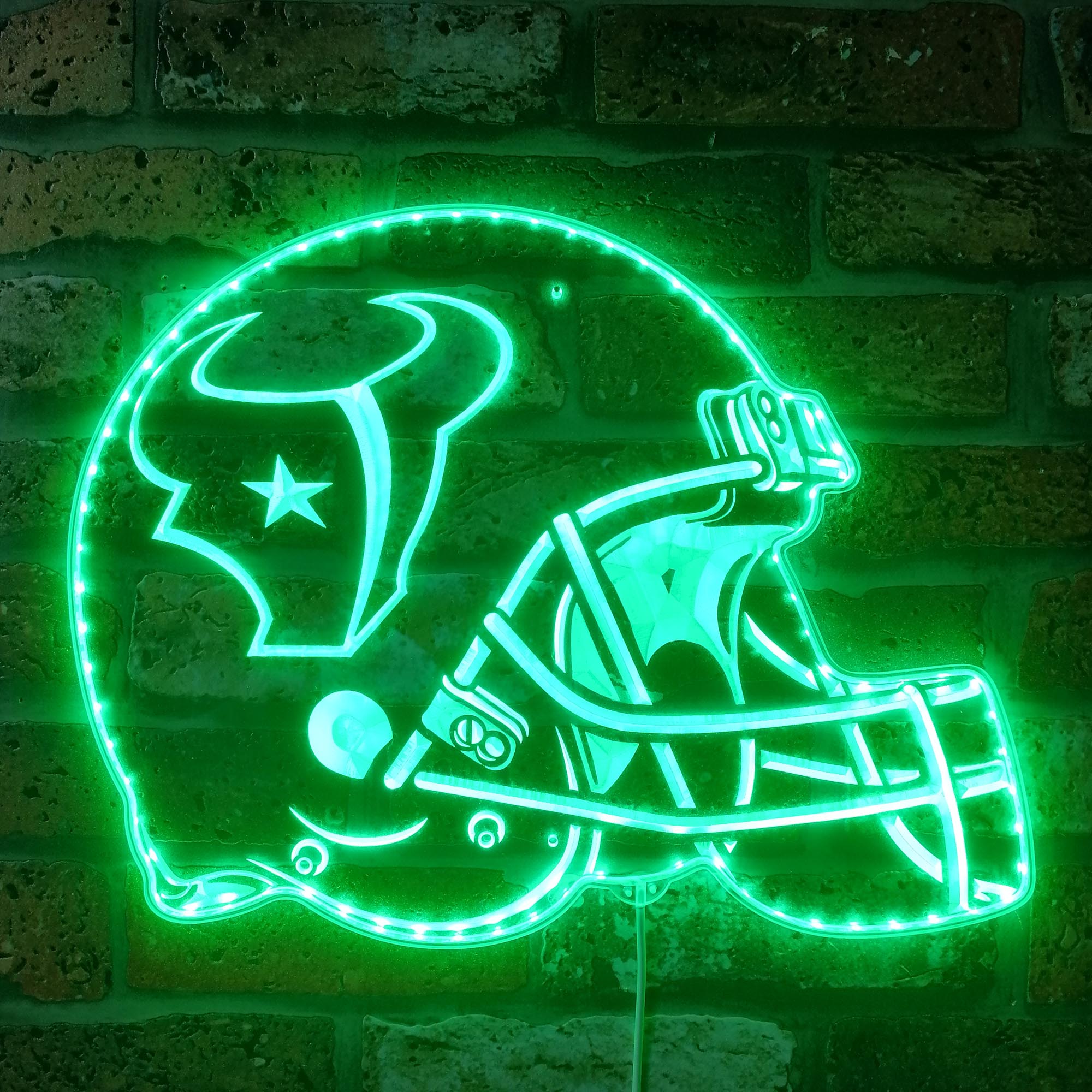 NFL Houston Texans Football Club Dynamic RGB Edge Lit Led Light Sign