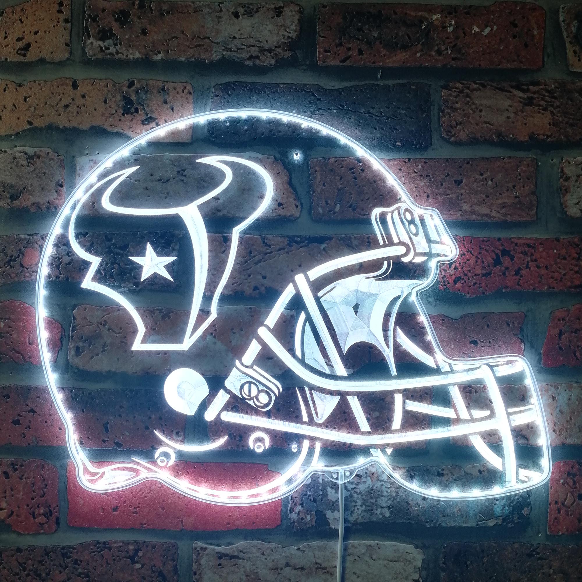 NFL Houston Texans Football Club Dynamic RGB Edge Lit Led Light Sign