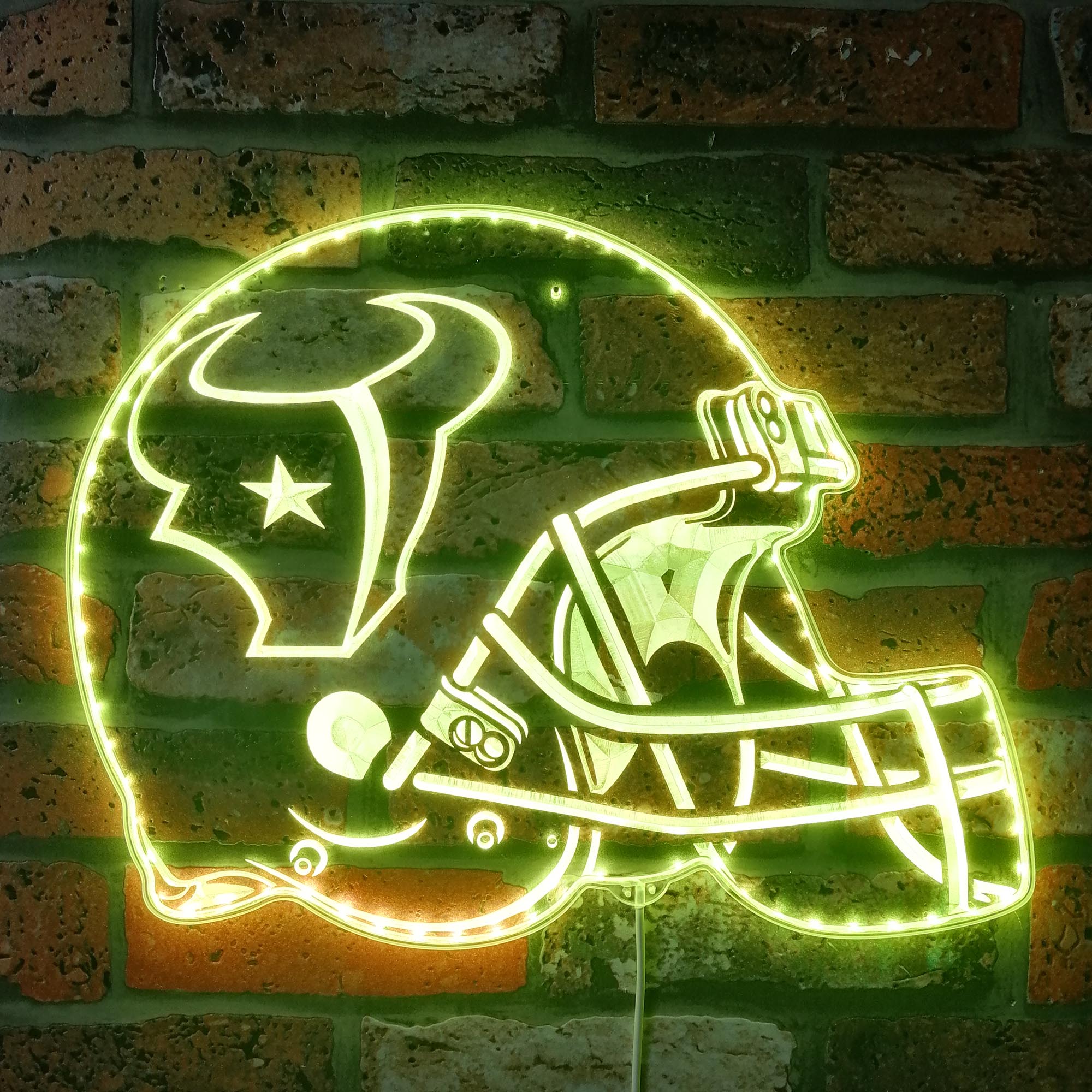 NFL Houston Texans Football Club Dynamic RGB Edge Lit LED Sign