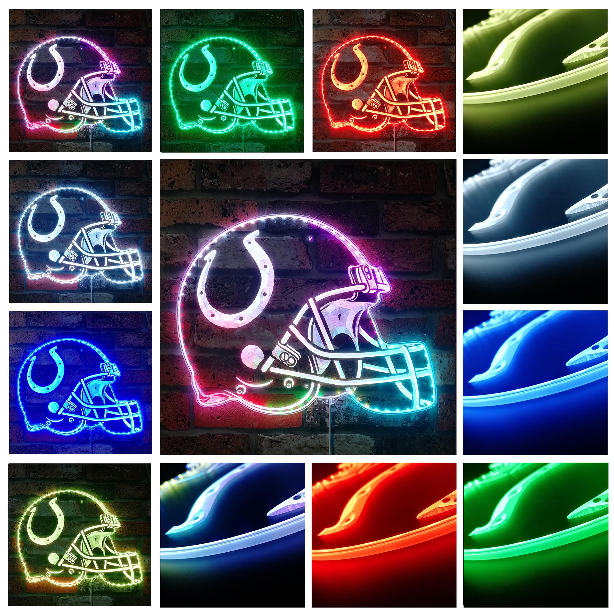 NFL Indianapolis Colts Football Club Dynamic RGB Edge Lit Led Light Sign