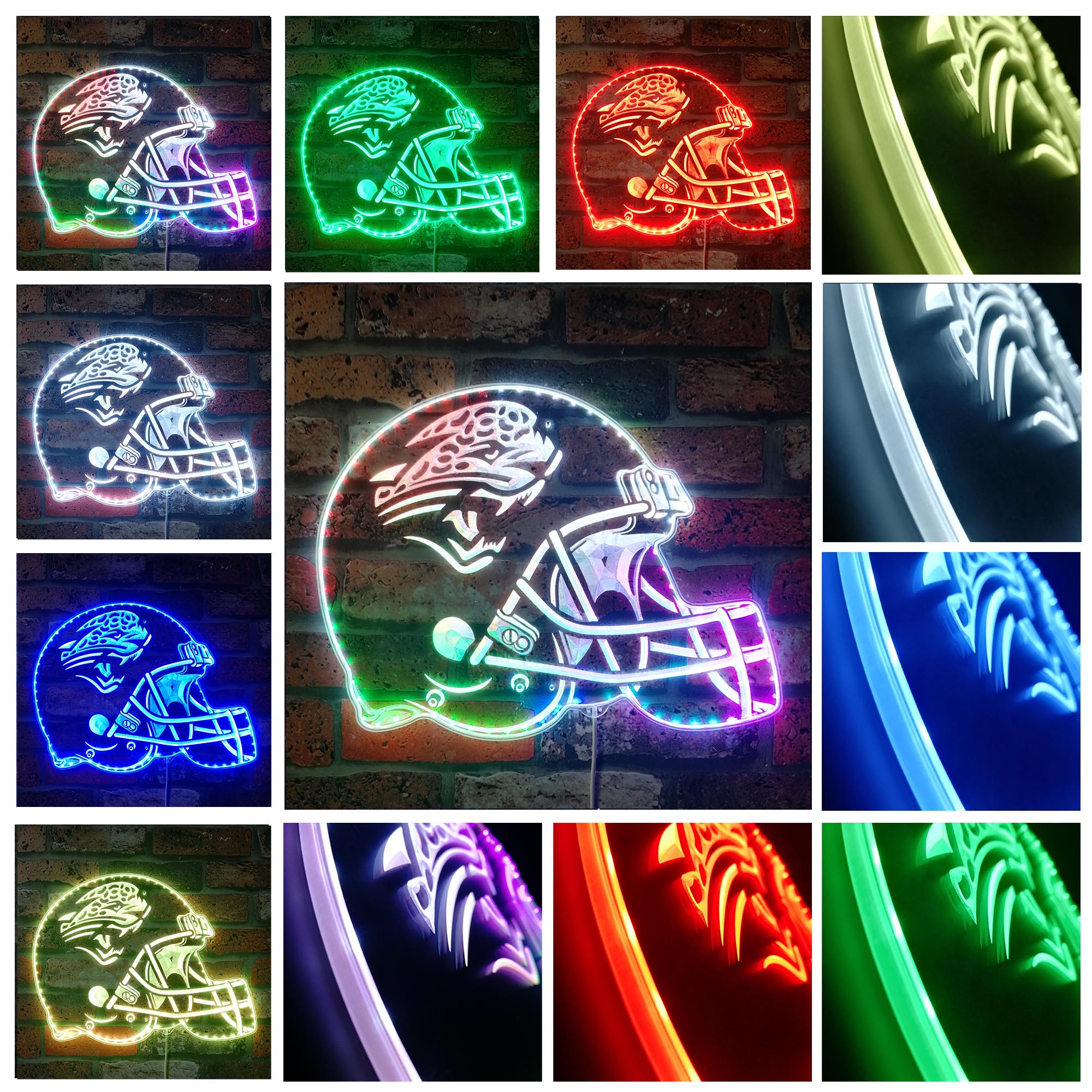 NFL Jacksonville Jaguars Football Dynamic RGB Edge Lit Led Light Sign