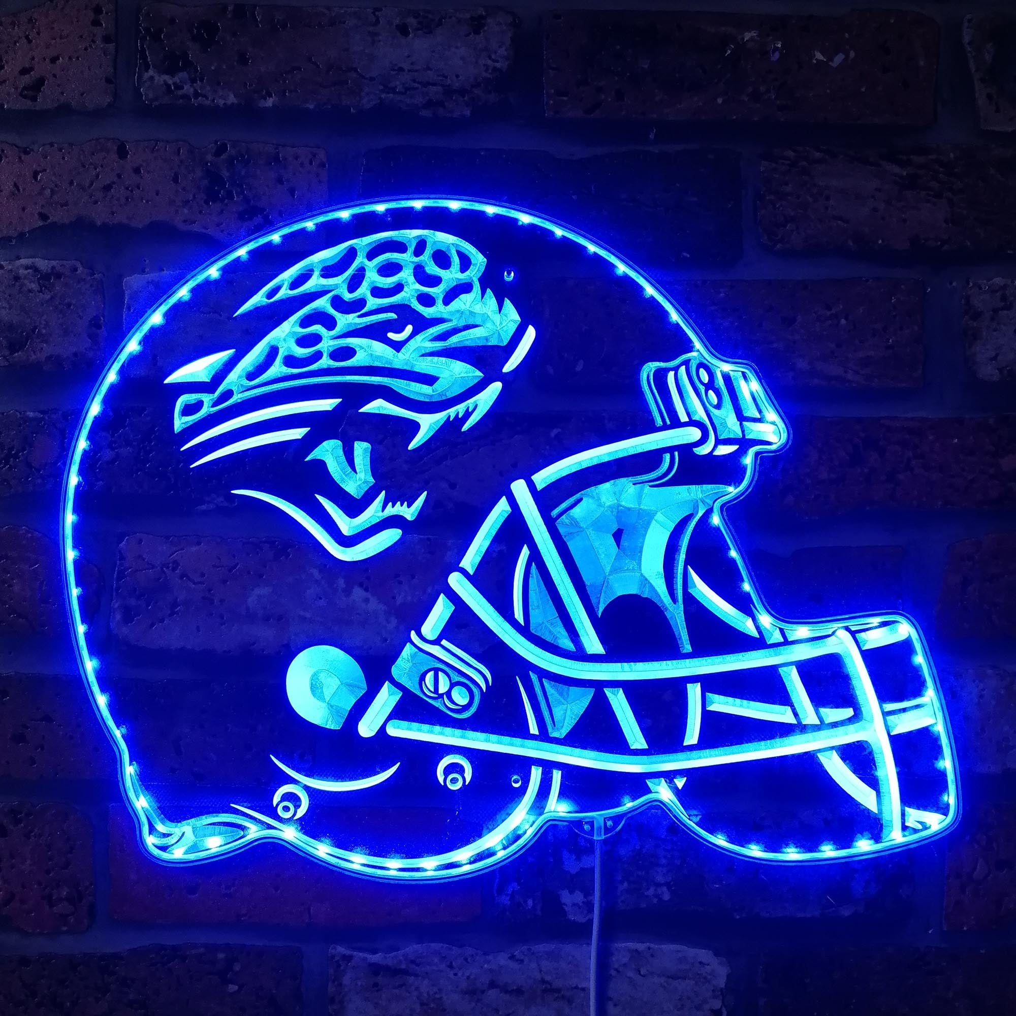 NFL Jacksonville Jaguars Football Dynamic RGB Edge Lit Led Light Sign