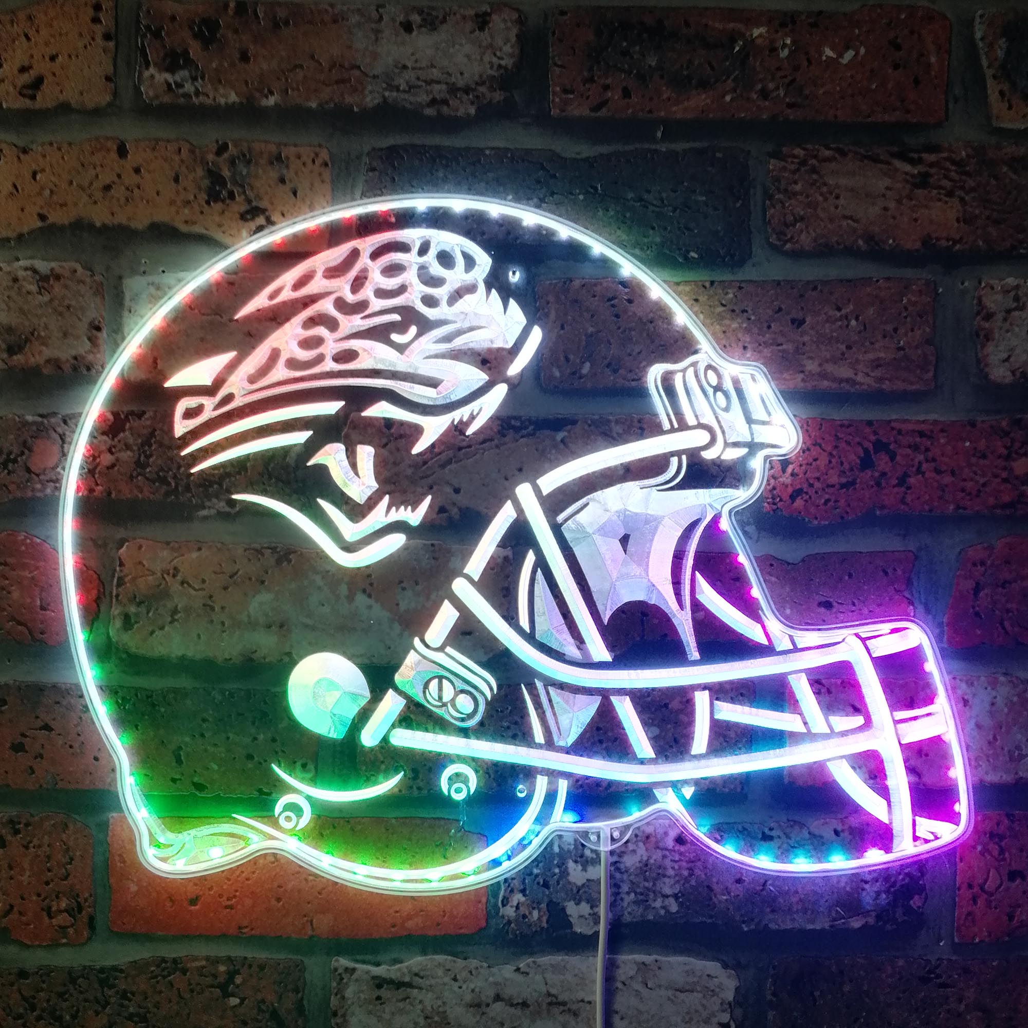 NFL Jacksonville Jaguars Football Dynamic RGB Edge Lit LED Sign