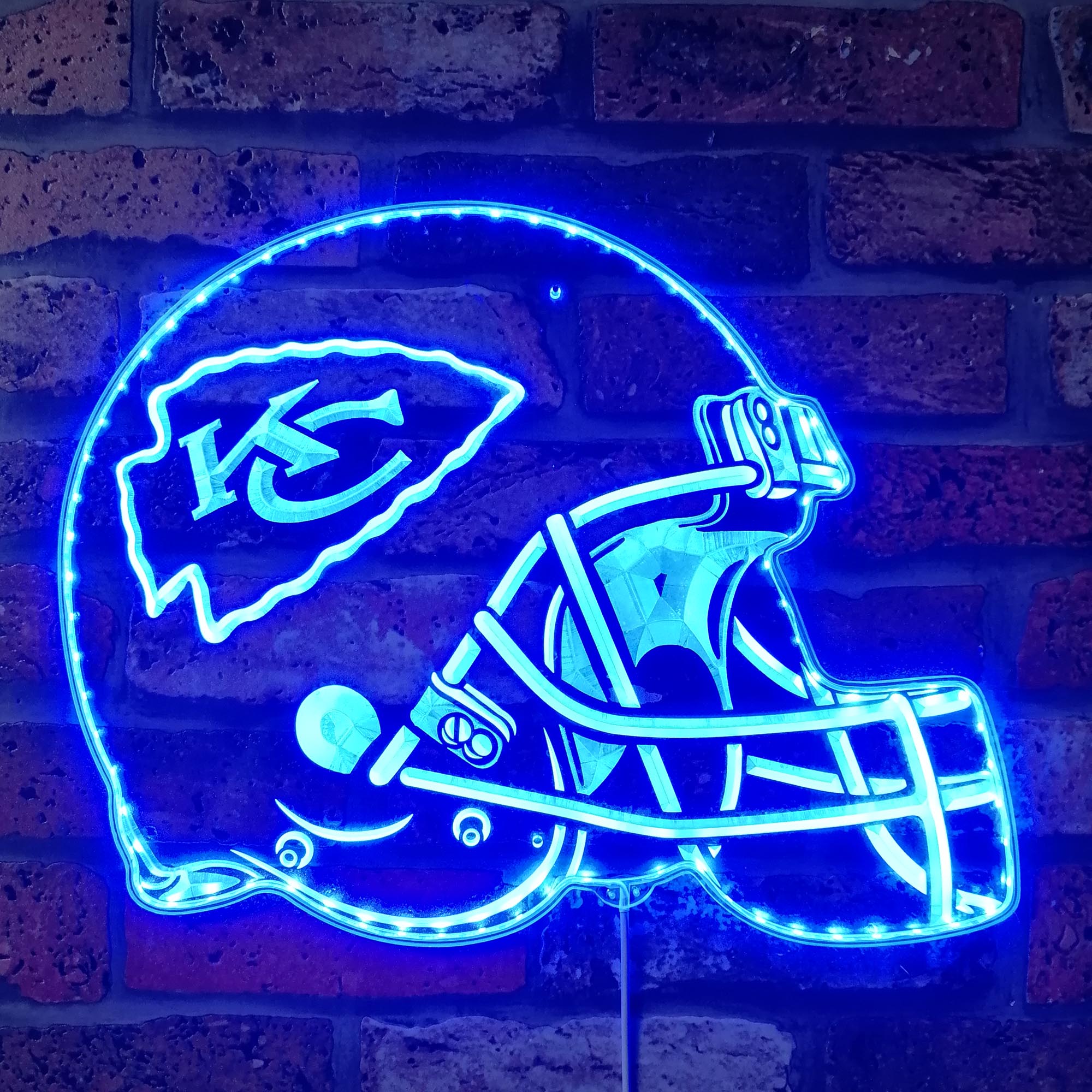 NFL Kansas City Chiefs Football Dynamic RGB Edge Lit Led Light Sign