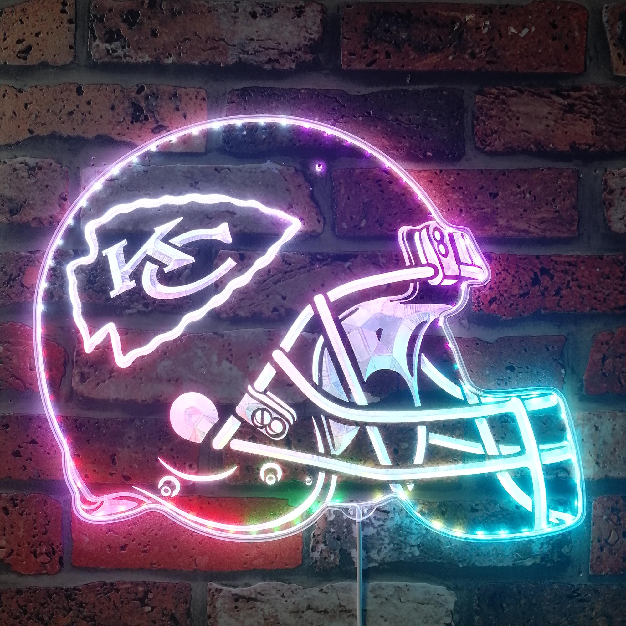 NFL Kansas City Chiefs Football Dynamic RGB Edge Lit LED Sign