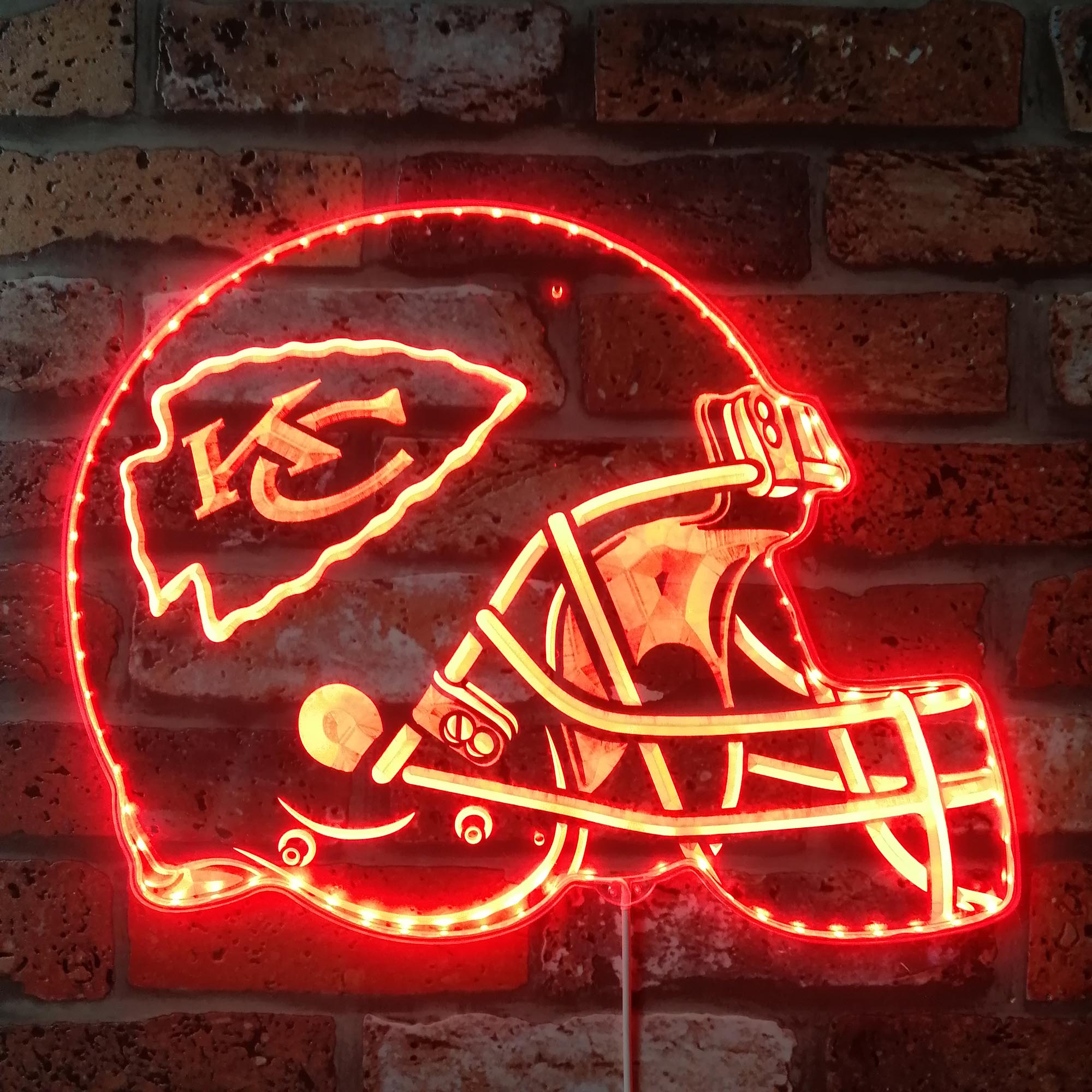 NFL Kansas City Chiefs Football Dynamic RGB Edge Lit Led Light Sign