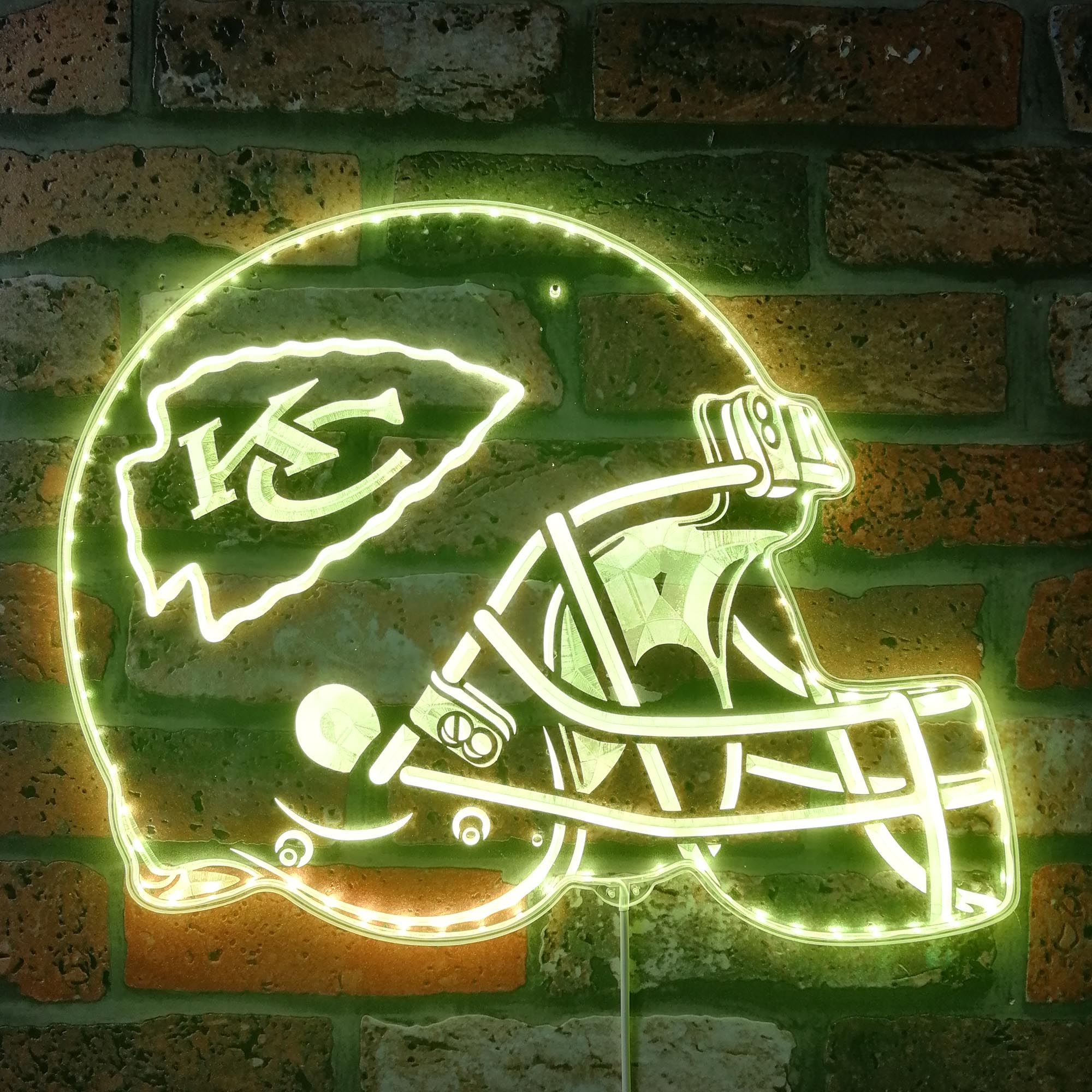 NFL Kansas City Chiefs Football Dynamic RGB Edge Lit Led Light Sign