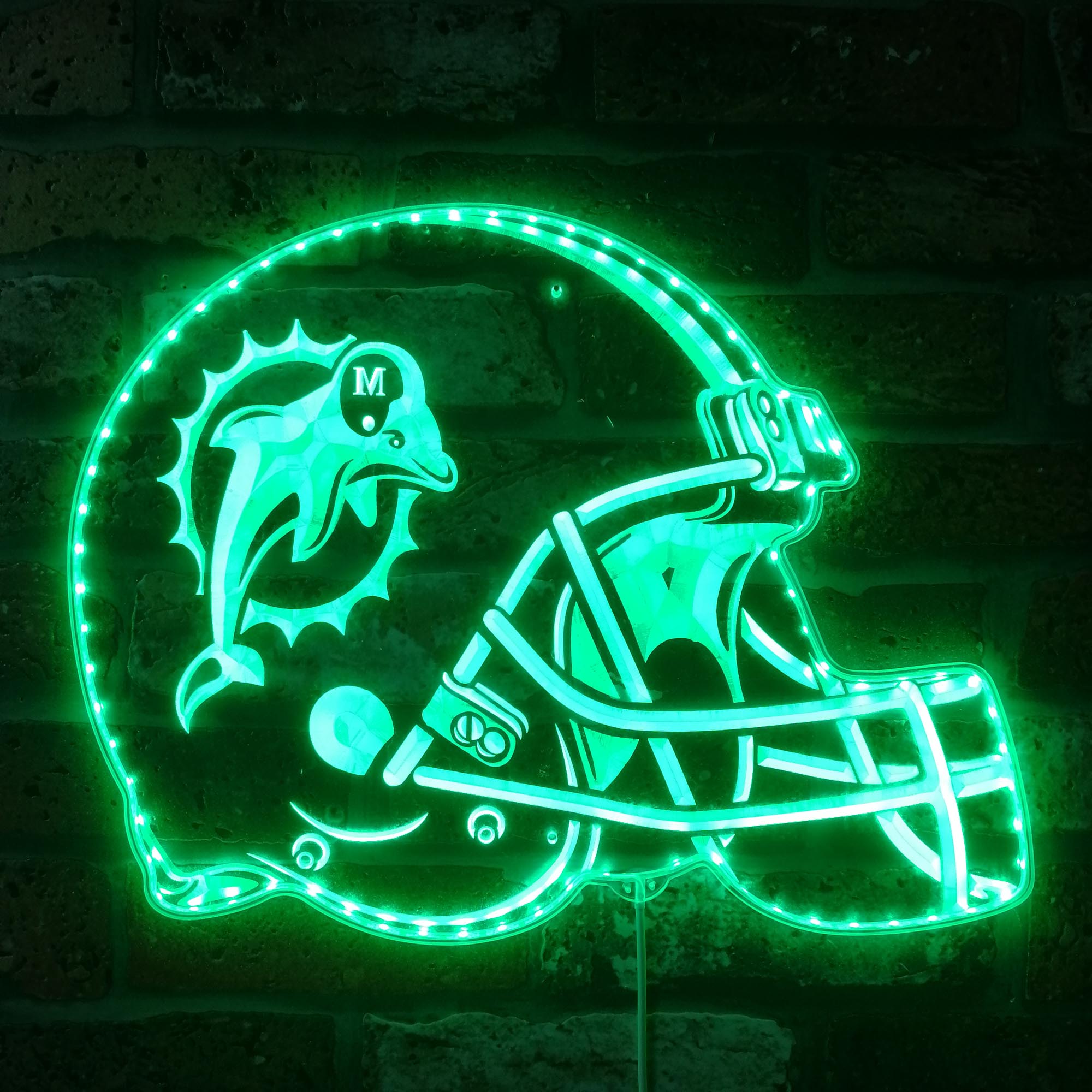 NFL Miami Dolphins Football Sport Dynamic RGB Edge Lit Led Light Sign