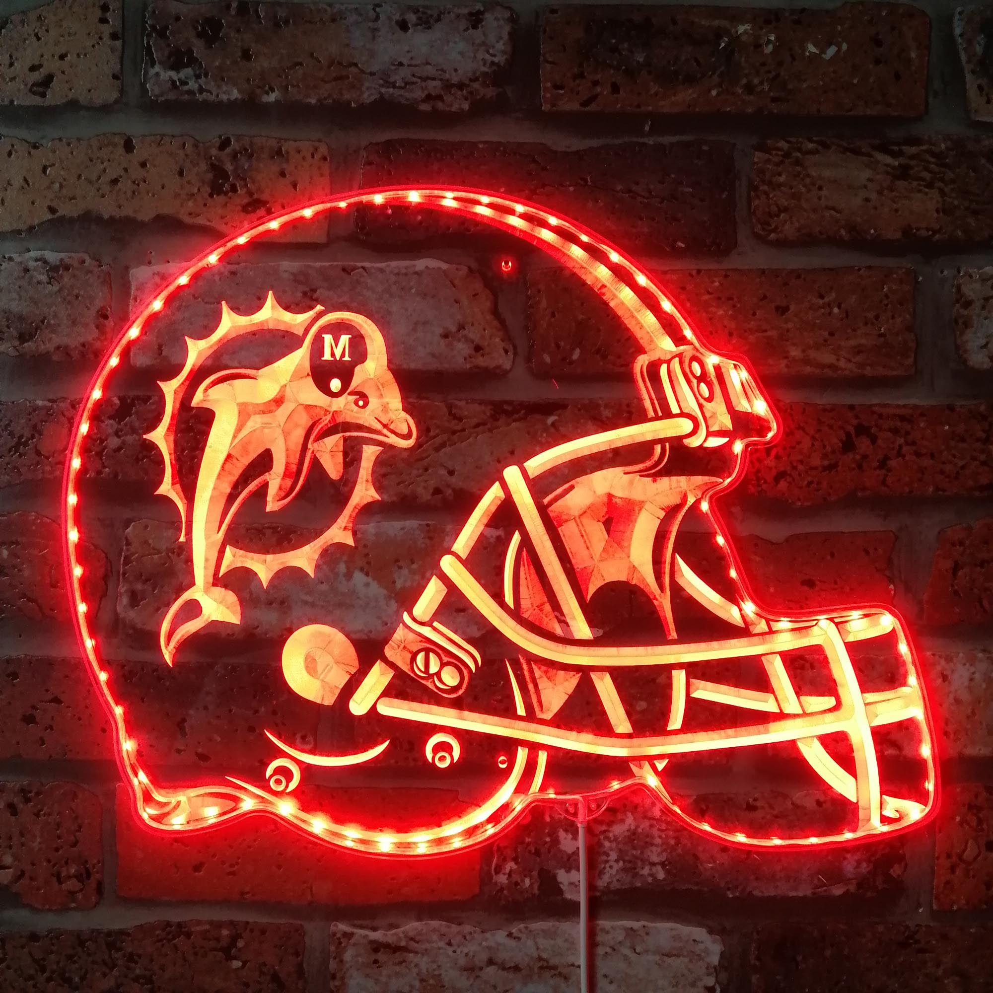 NFL Miami Dolphins Football Sport Dynamic RGB Edge Lit LED Sign