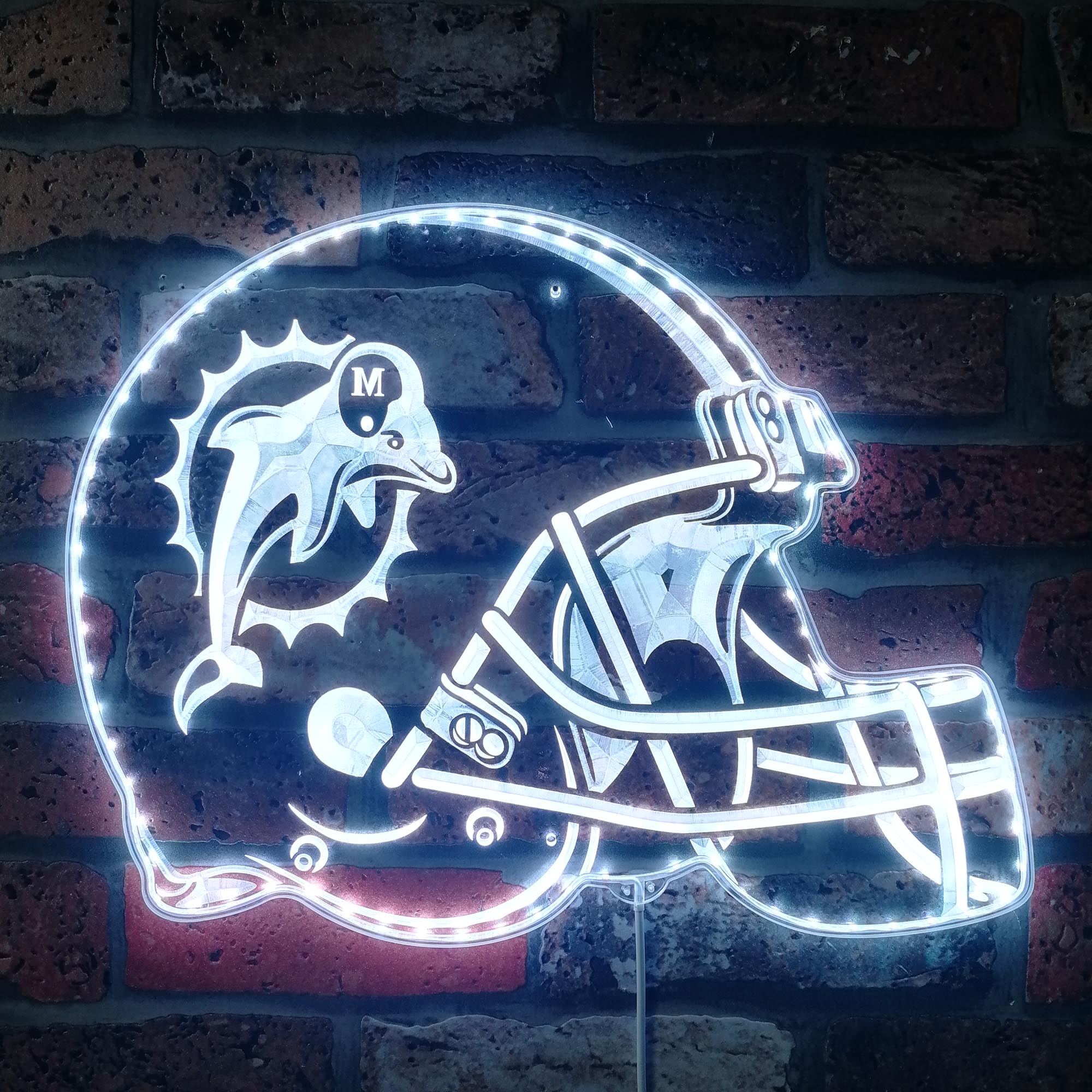 NFL Miami Dolphins Football Sport Dynamic RGB Edge Lit Led Light Sign