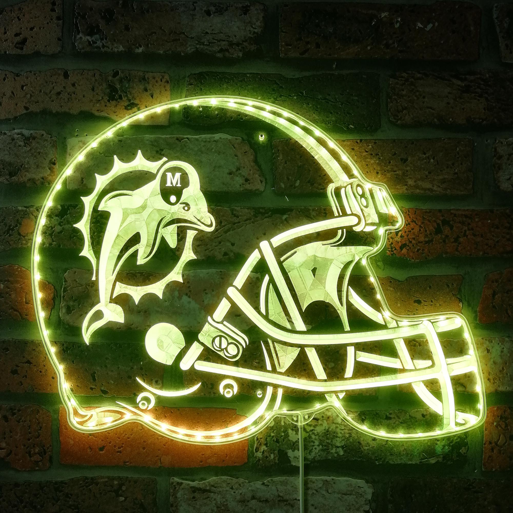 NFL Miami Dolphins Football Sport Dynamic RGB Edge Lit Led Light Sign