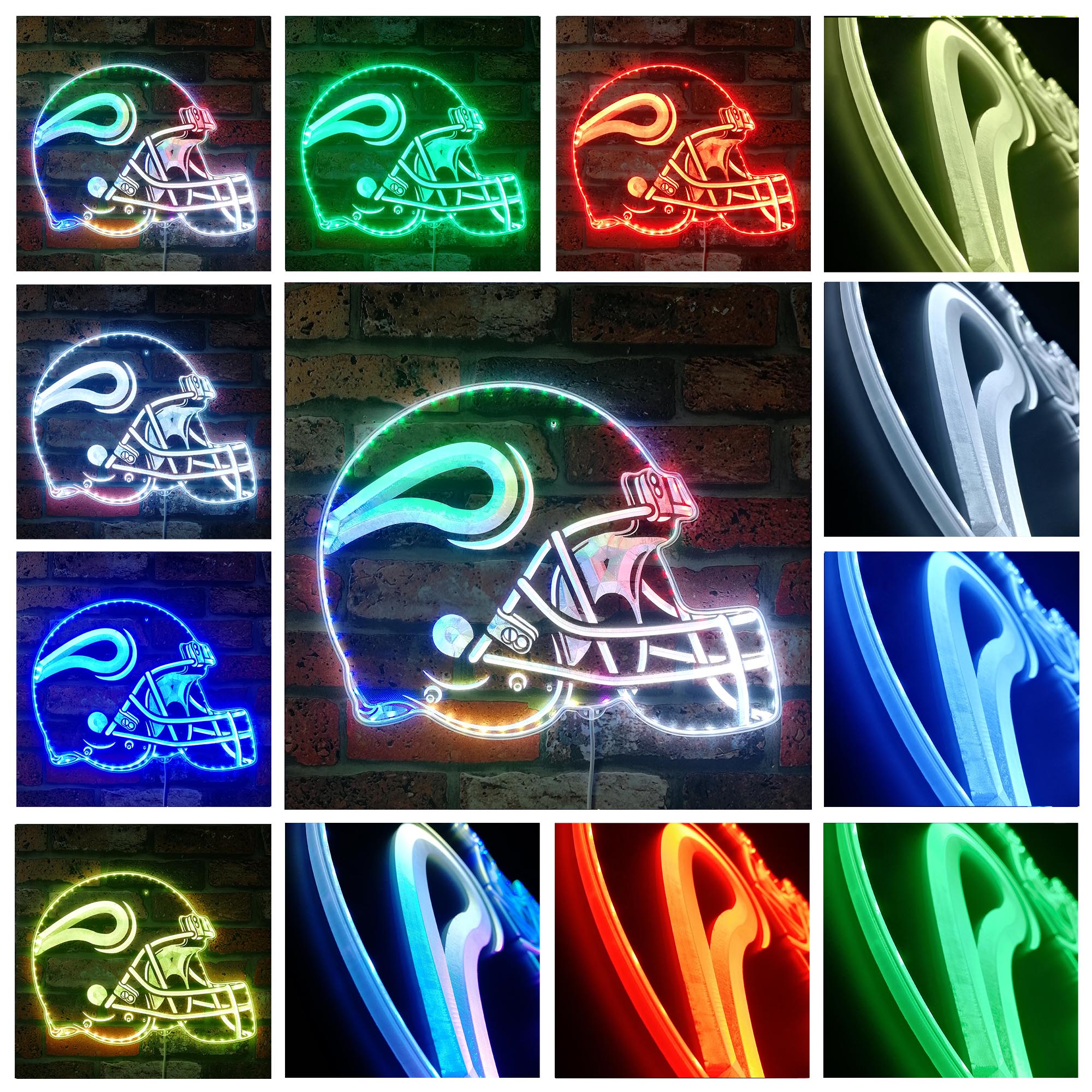 NFL Minnesota Vikings Football Dynamic RGB Edge Lit LED Sign