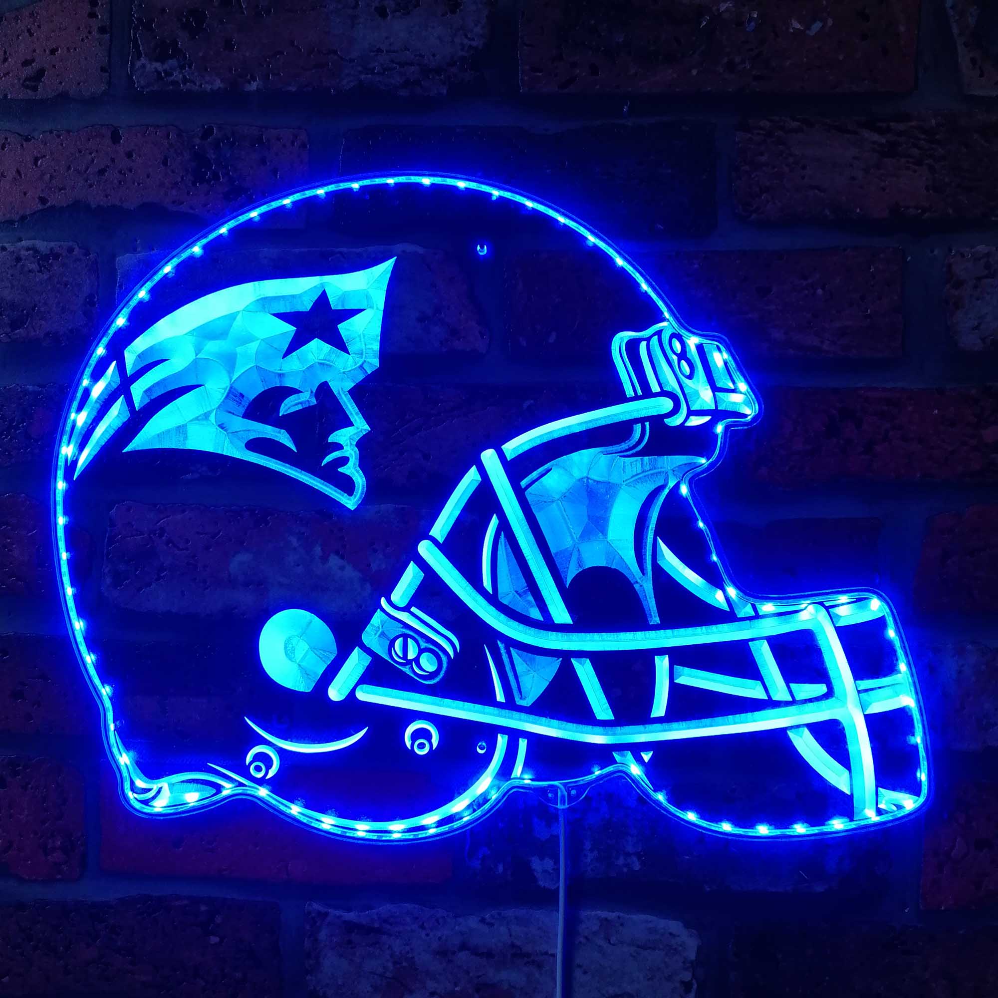 NFL New England Patriots Football Dynamic RGB Edge Lit Led Light Sign