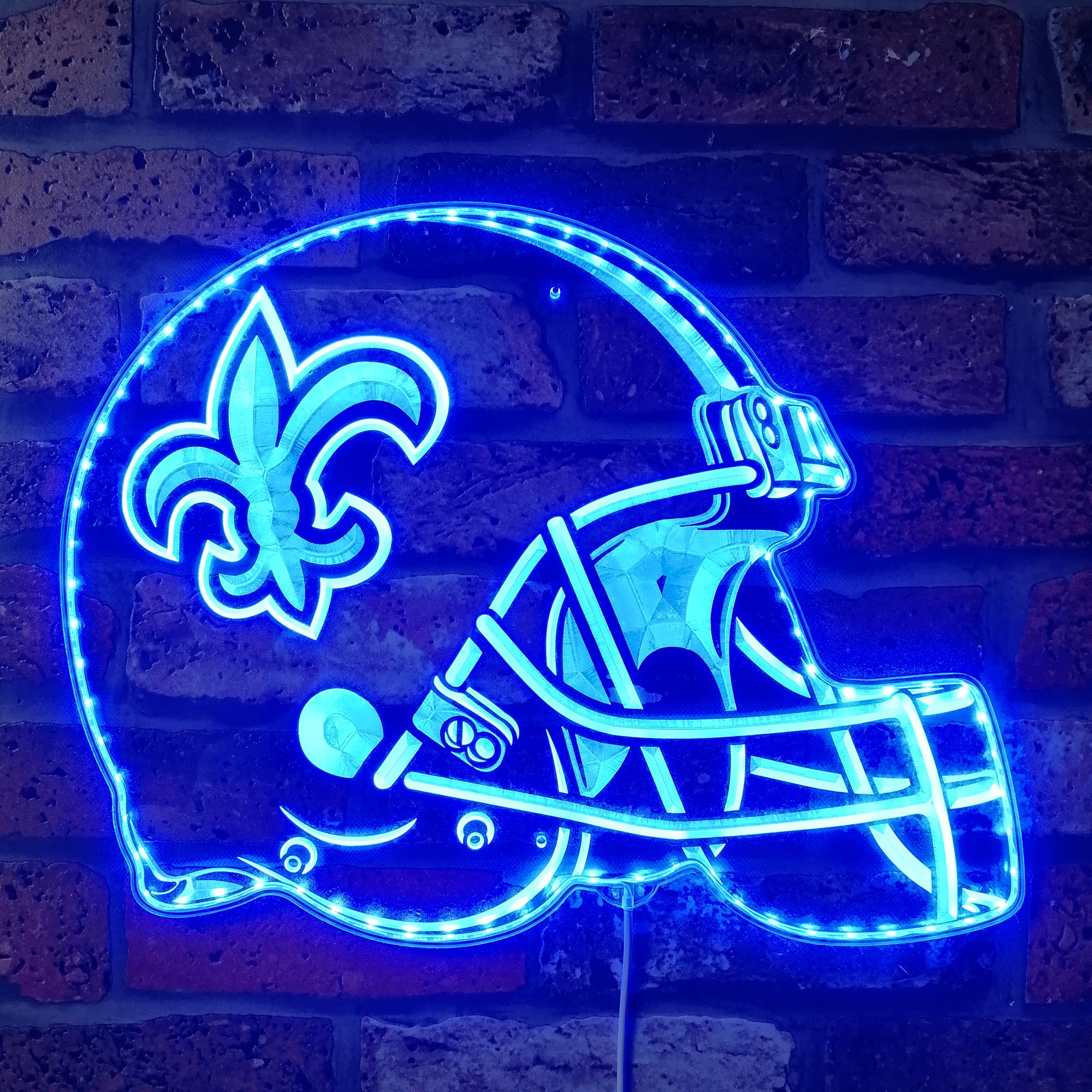 NFL New Orleans Saints Football Dynamic RGB Edge Lit Led Light Sign