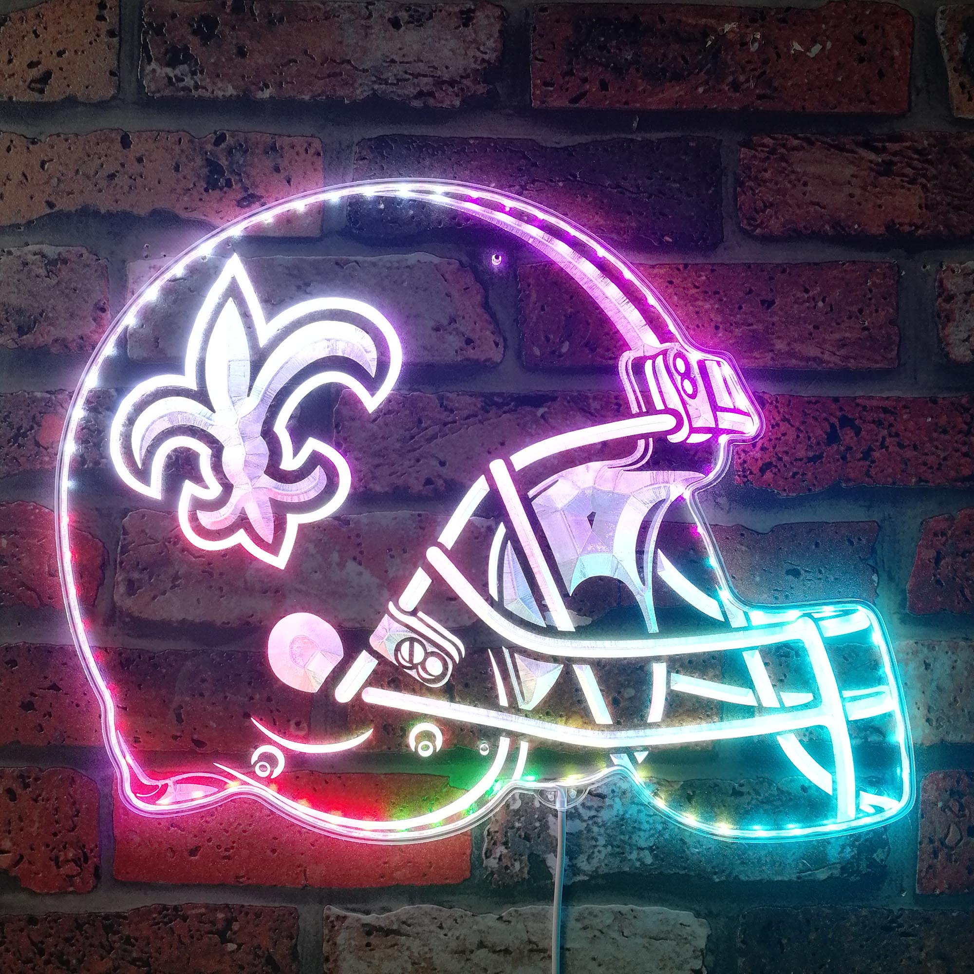 NFL New Orleans Saints Football Dynamic RGB Edge Lit LED Sign