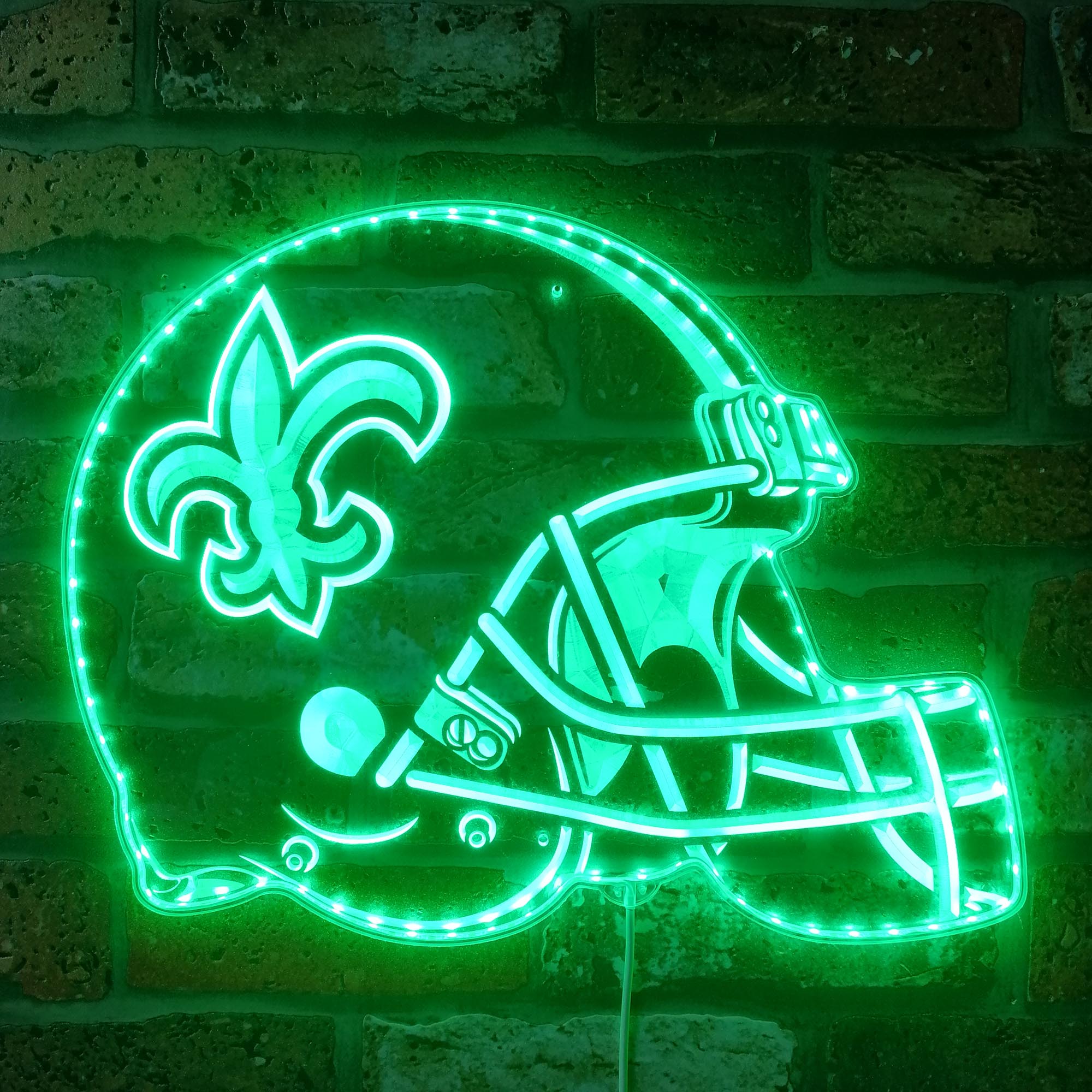 NFL New Orleans Saints Football Dynamic RGB Edge Lit Led Light Sign