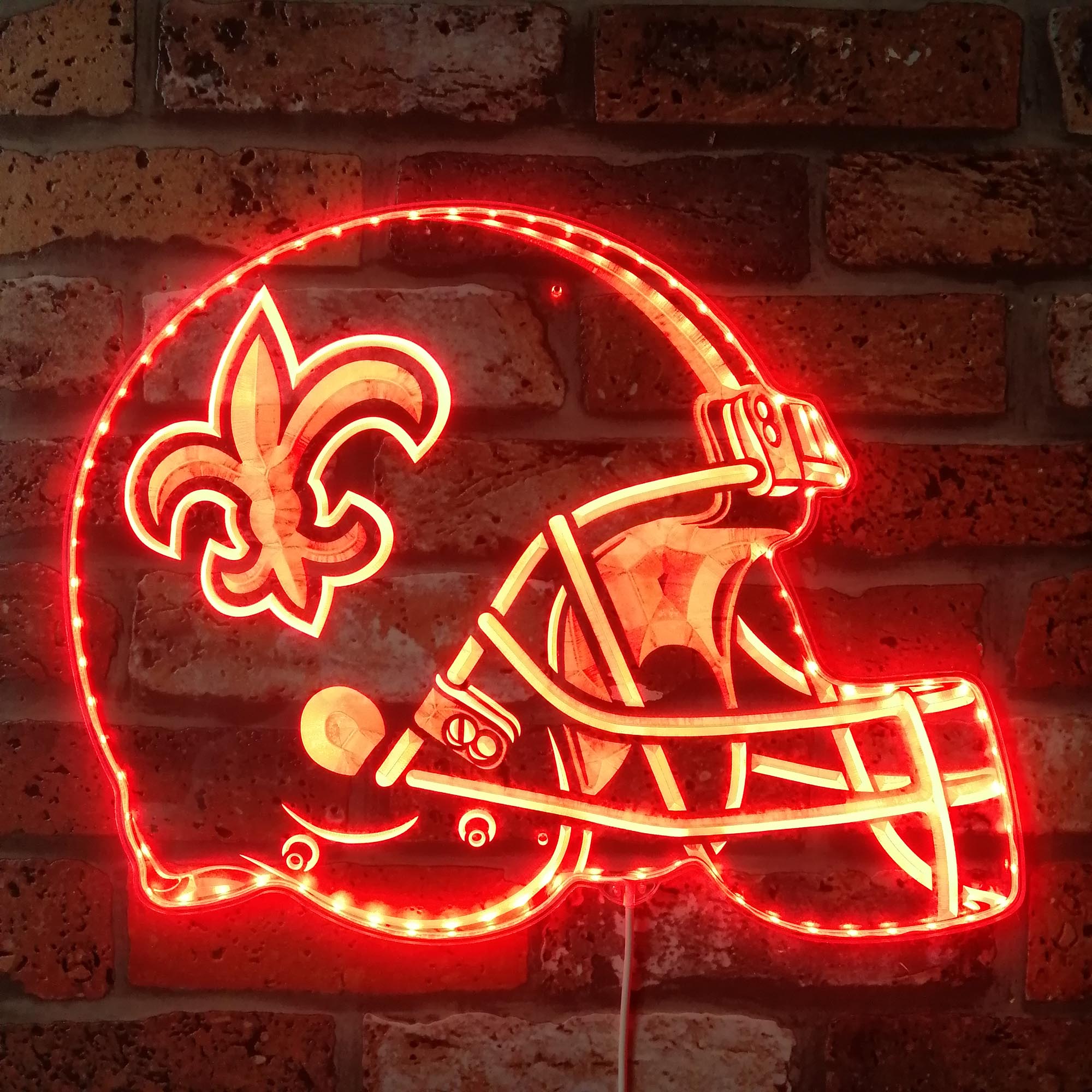 NFL New Orleans Saints Football Dynamic RGB Edge Lit Led Light Sign