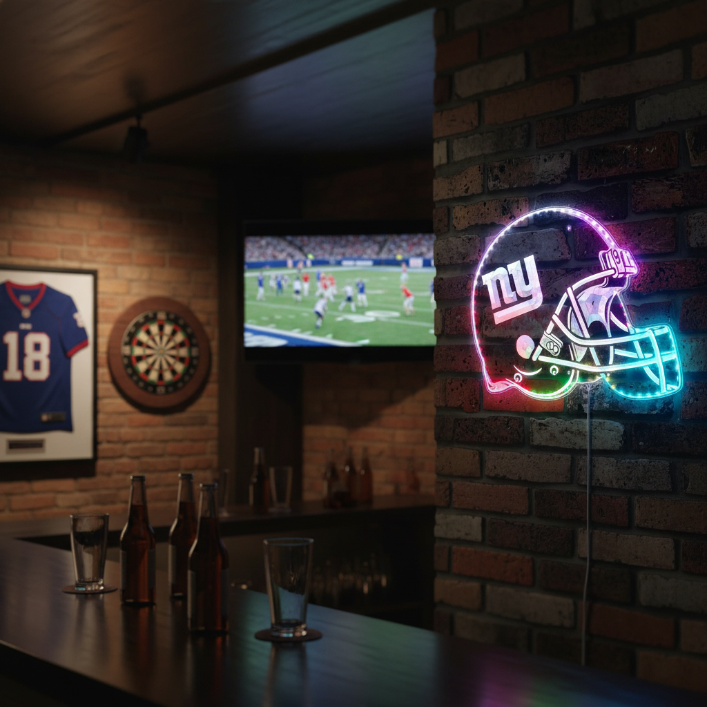 NFL New York Giants Football Neon RGB Edge Lit LED Sign