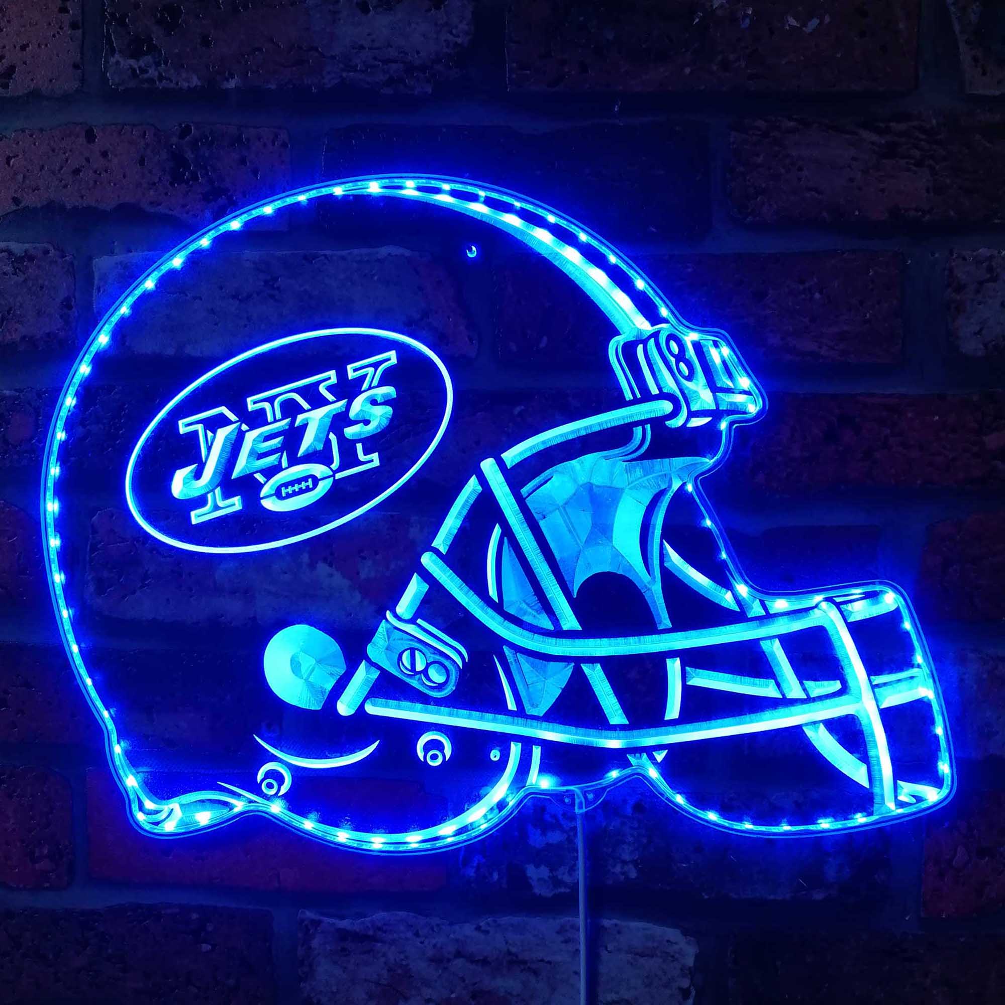 NFL New York Jets Football Club Dynamic RGB Edge Lit Led Light Sign