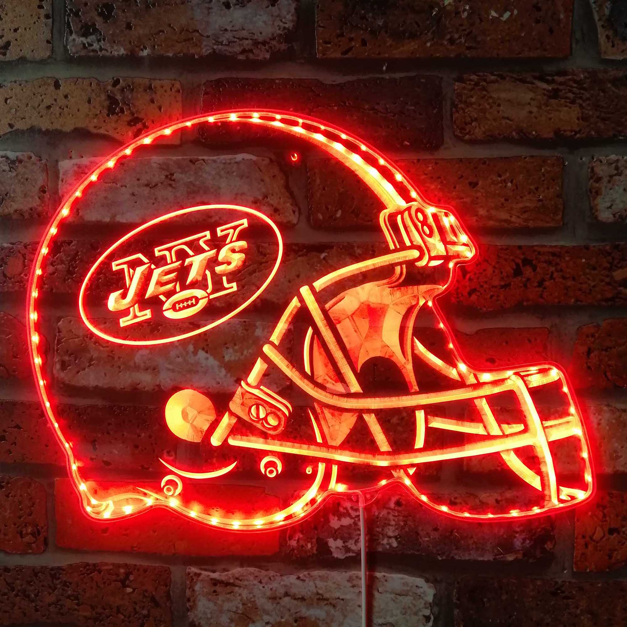 NFL New York Jets Football Club Dynamic RGB Edge Lit Led Light Sign