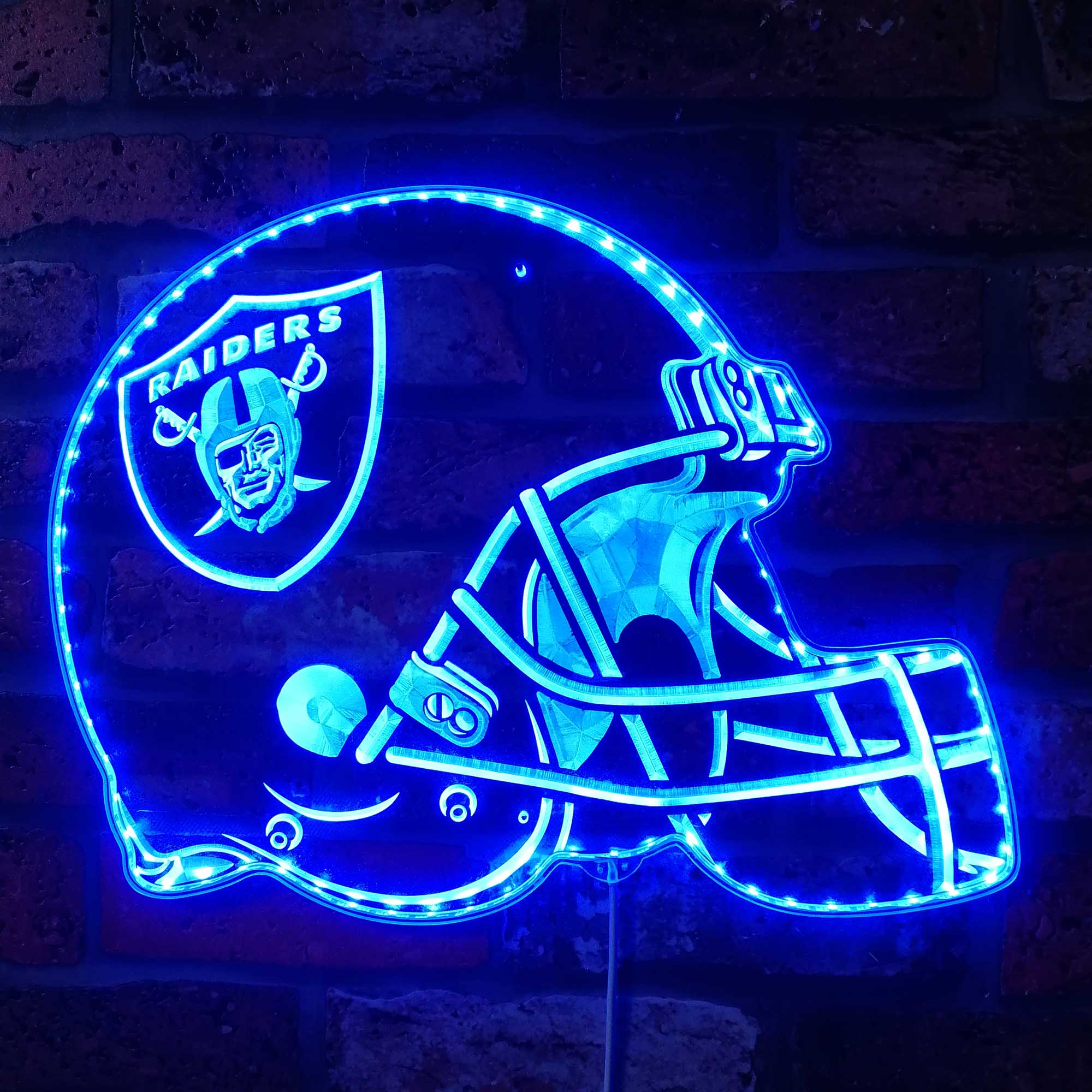 NFL Oakland Raiders Football Club Dynamic RGB Edge Lit Led Light Sign