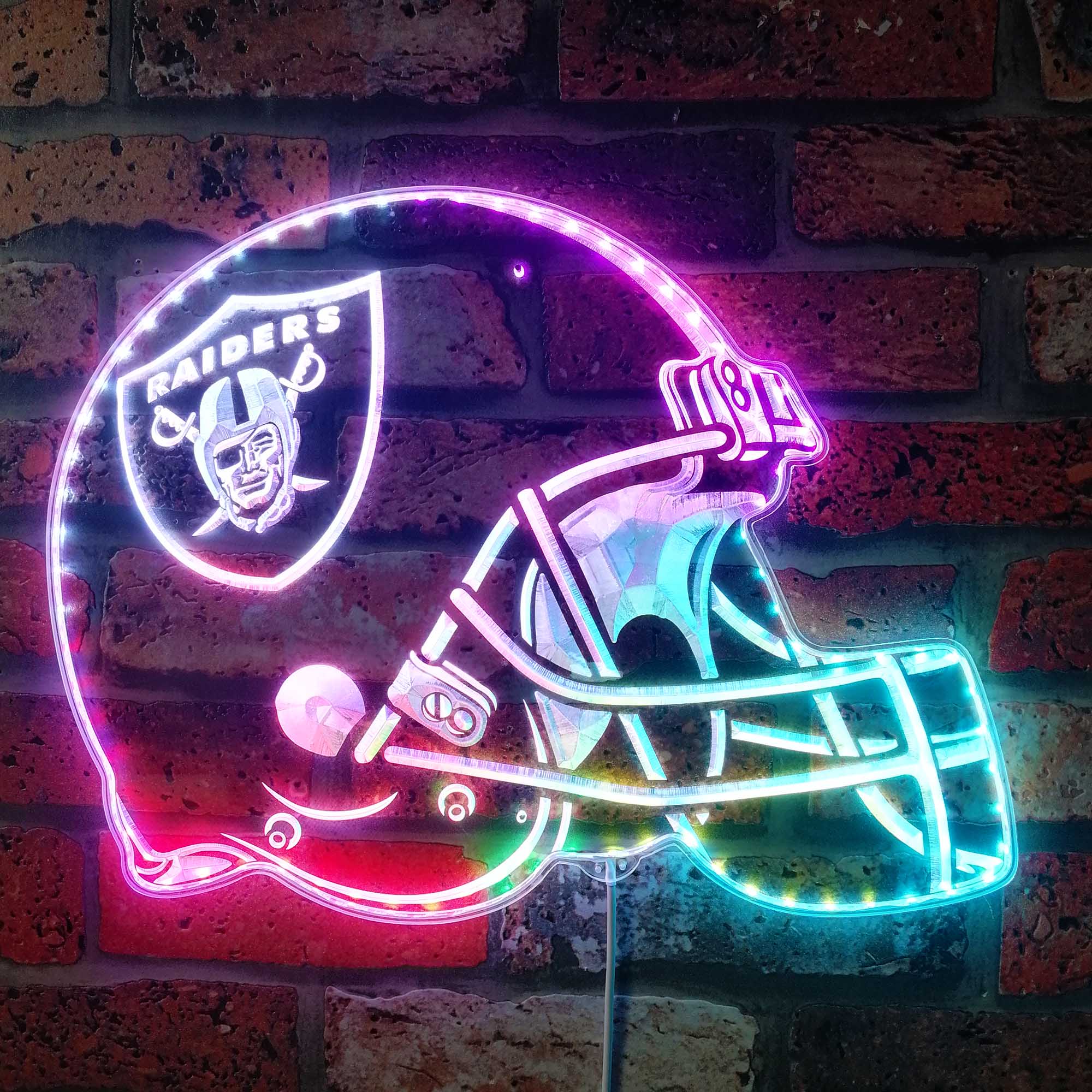 NFL Oakland Raiders Football Club Dynamic RGB Edge Lit LED Sign