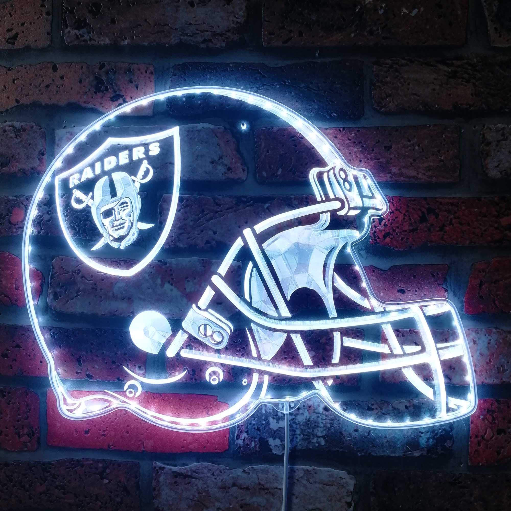 NFL Oakland Raiders Football Club Dynamic RGB Edge Lit Led Light Sign