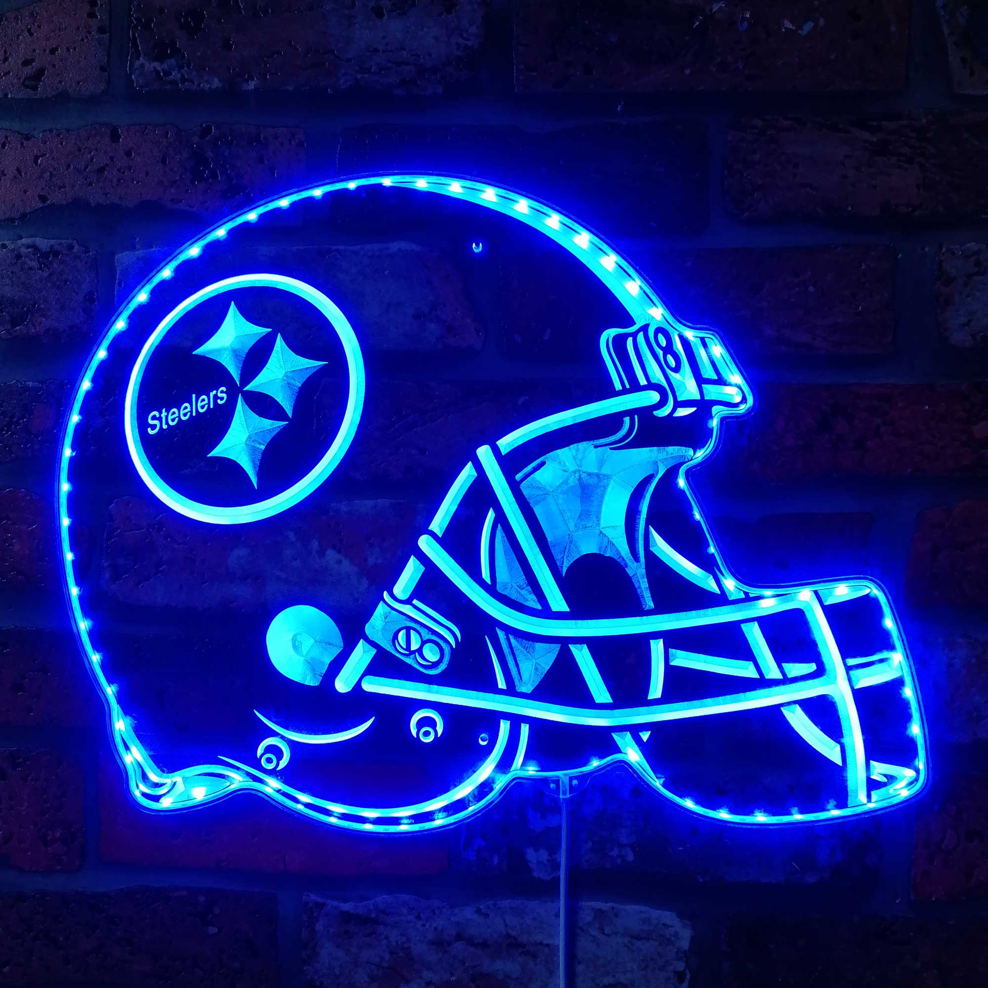 NFL Pittsburgh Steelers Football Club Dynamic RGB Edge Lit LED Light Sign