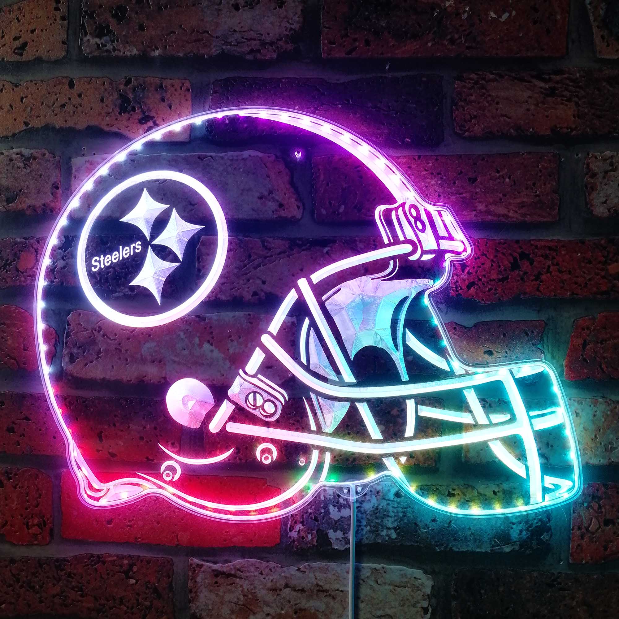 NFL Pittsburgh Steelers Football Club Dynamic RGB Edge Lit LED Light Sign