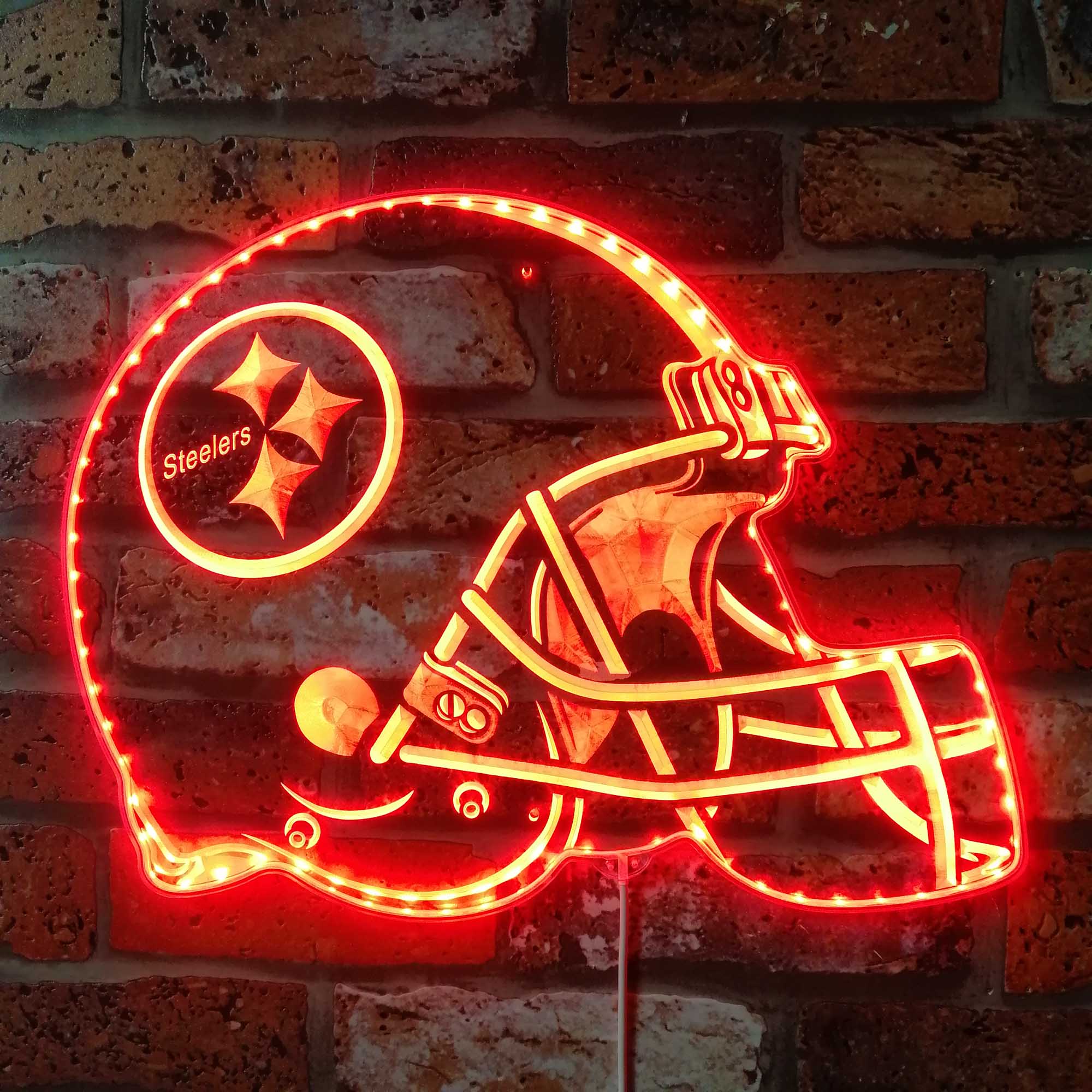 NFL Pittsburgh Steelers Football Club Dynamic RGB Edge Lit LED Light Sign